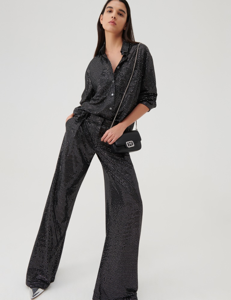 Sequinned trousers - Black - Marella