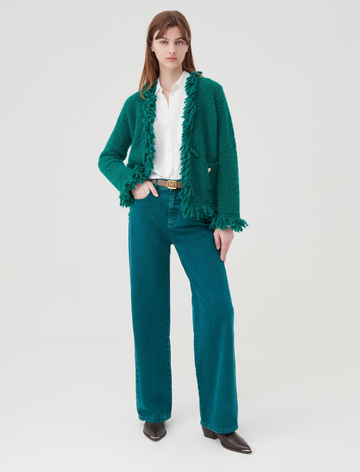Bouclé jacket - Green - Marella - 2