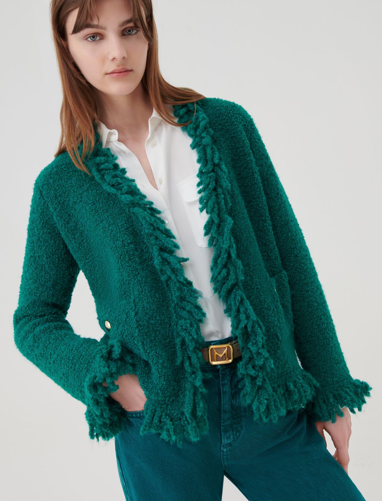 Bouclé jacket - Green - Marella - 4