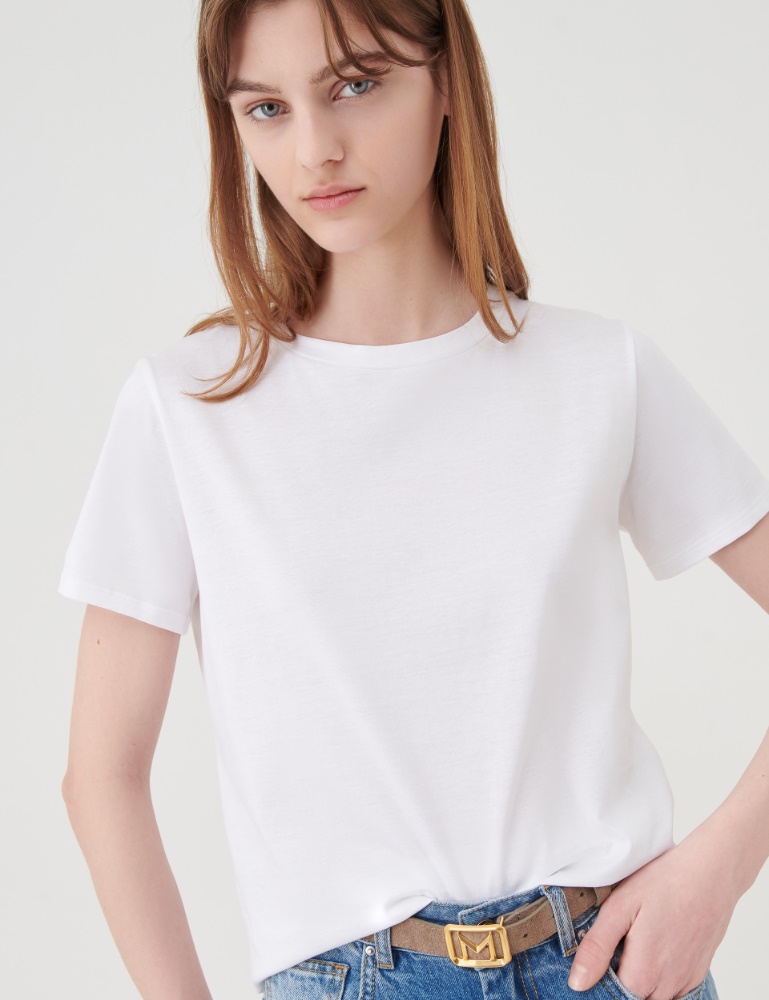 Dżersejowy t-shirt - Optyczny biały - Marella