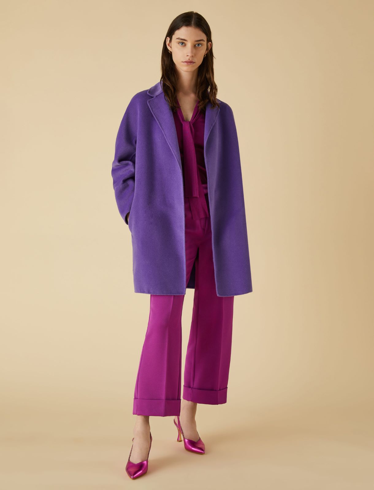Belted coat - Purple - Marella