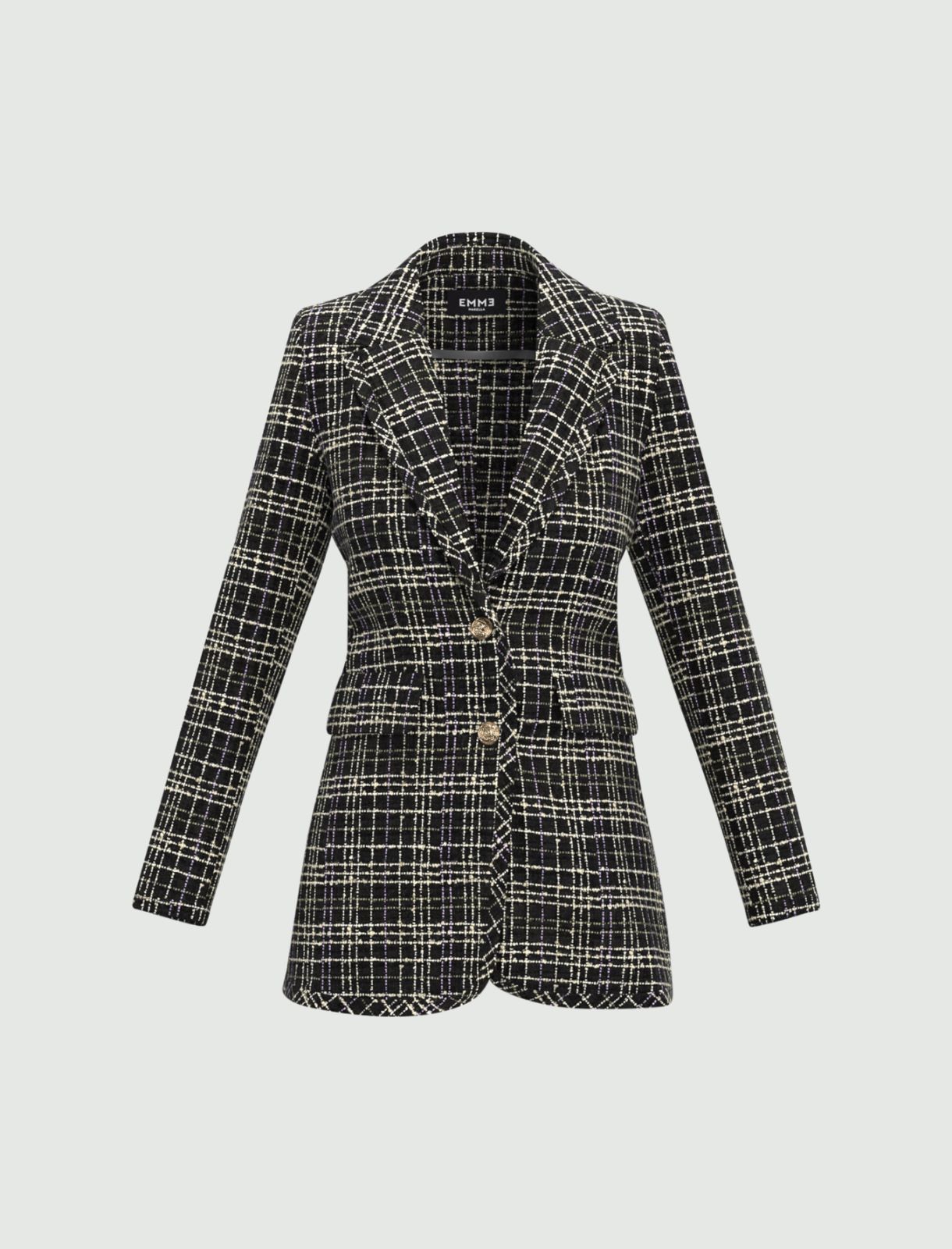 Tweed blazer - Black - Marella - 4