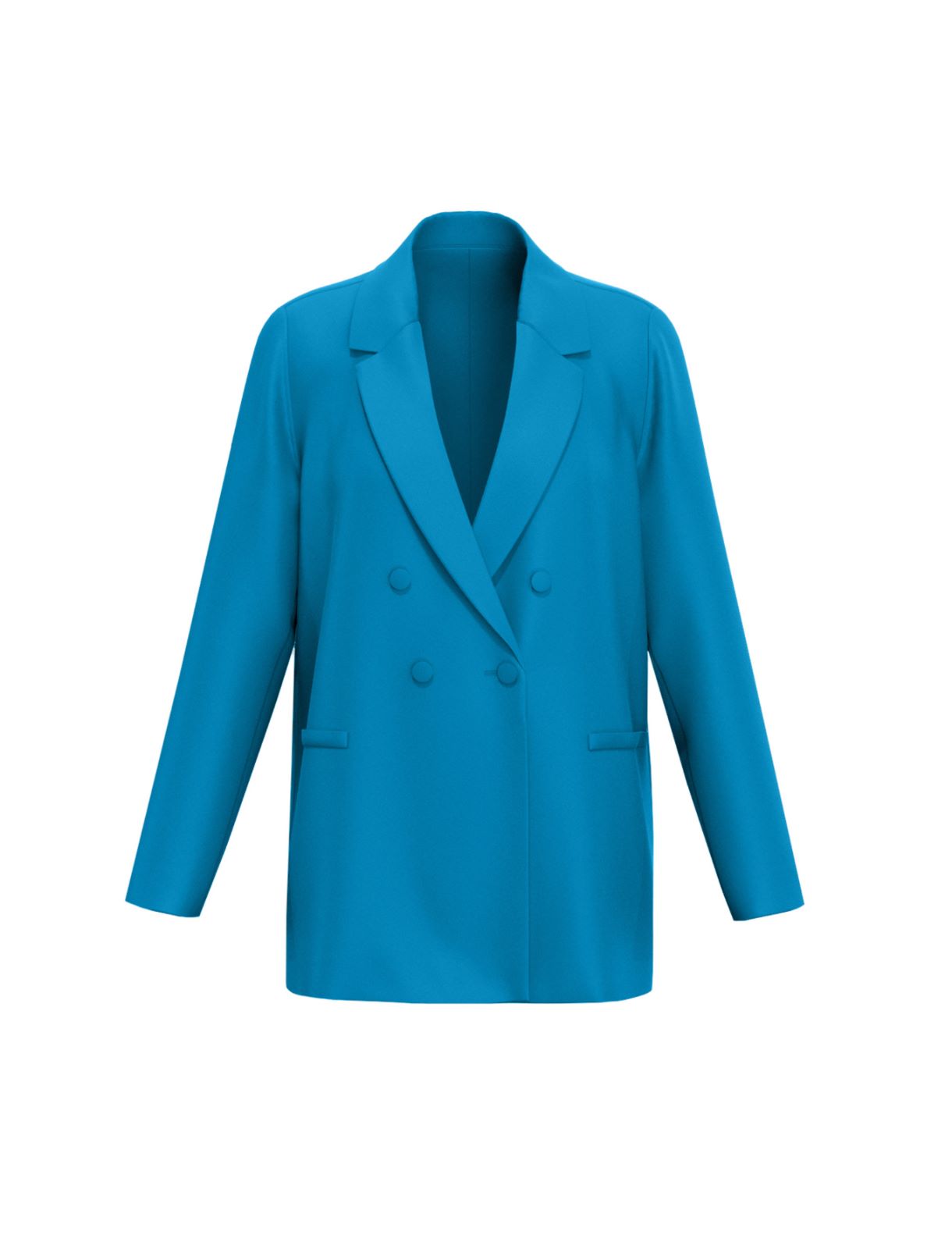 Double-breasted blazer - Turquoise - Marella - 4