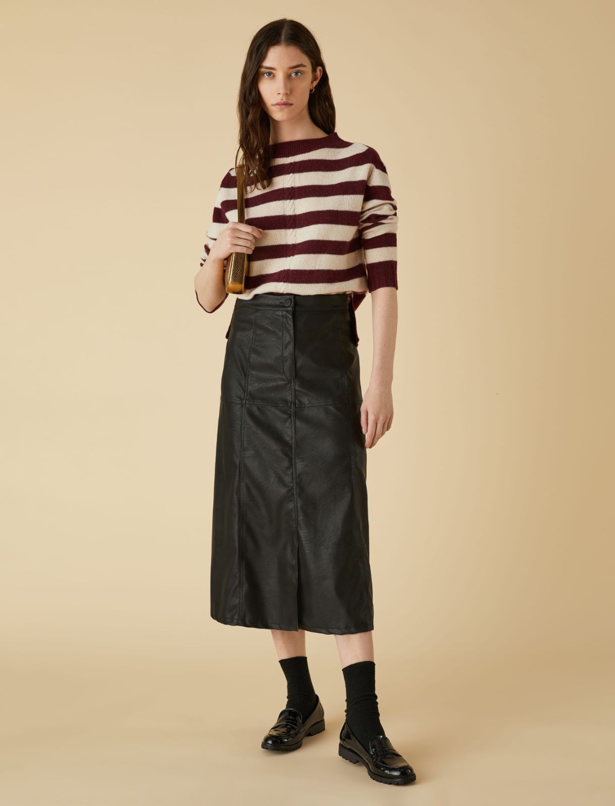 Slit-detail skirt - Black - Marella