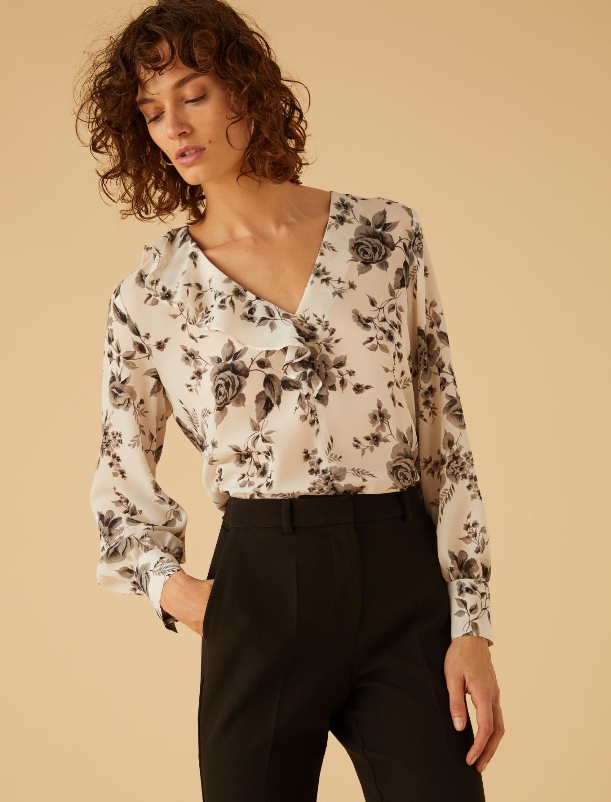 Printed blouse - Cream - Marella - 3