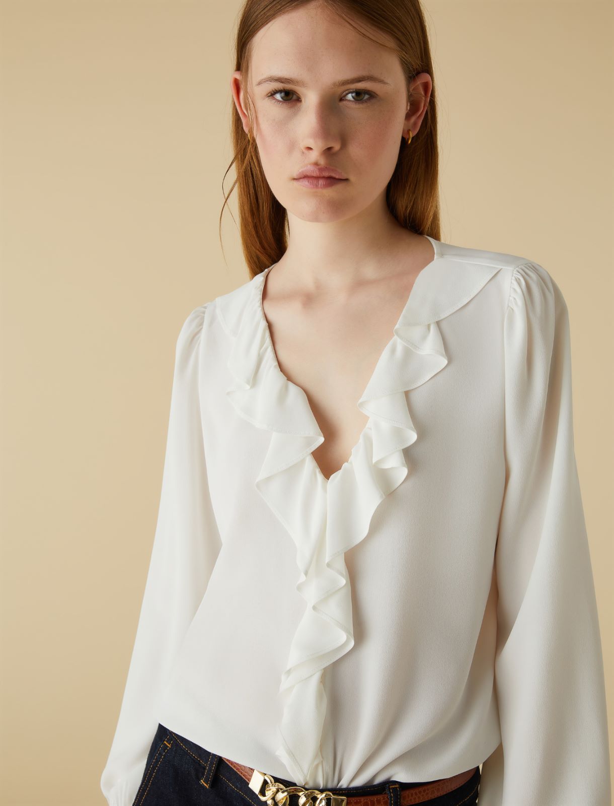 Ruched blouse - White - Marella - 3