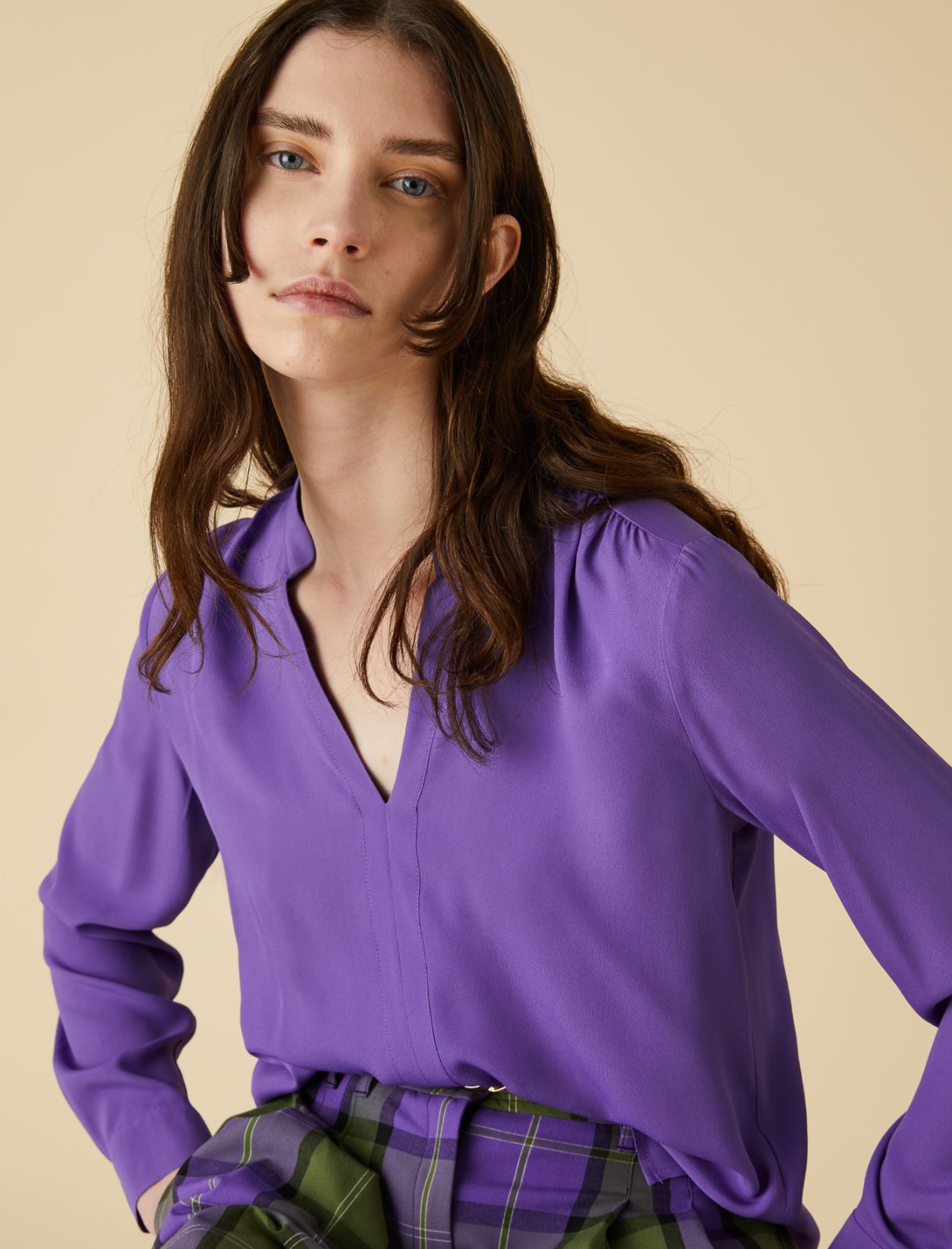 Crepe blouse - Purple - Marella - 3