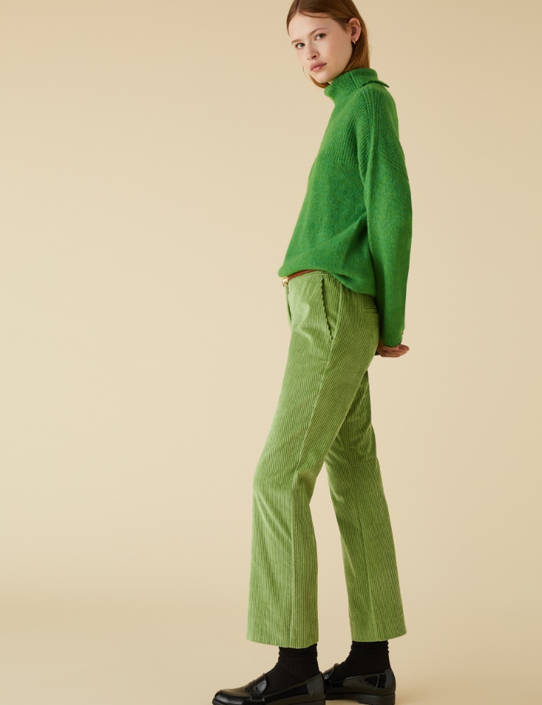 Pantalon en velours côtelé - Vert olive clair - Marella