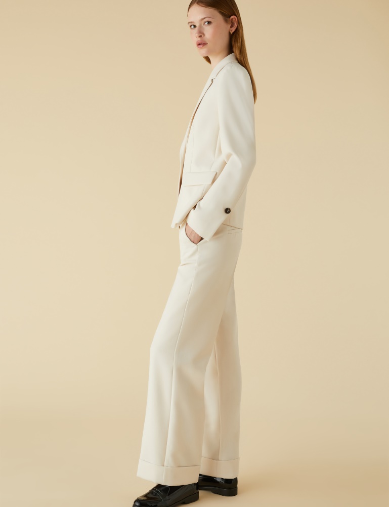 Turn-up trousers - Cream - Emme