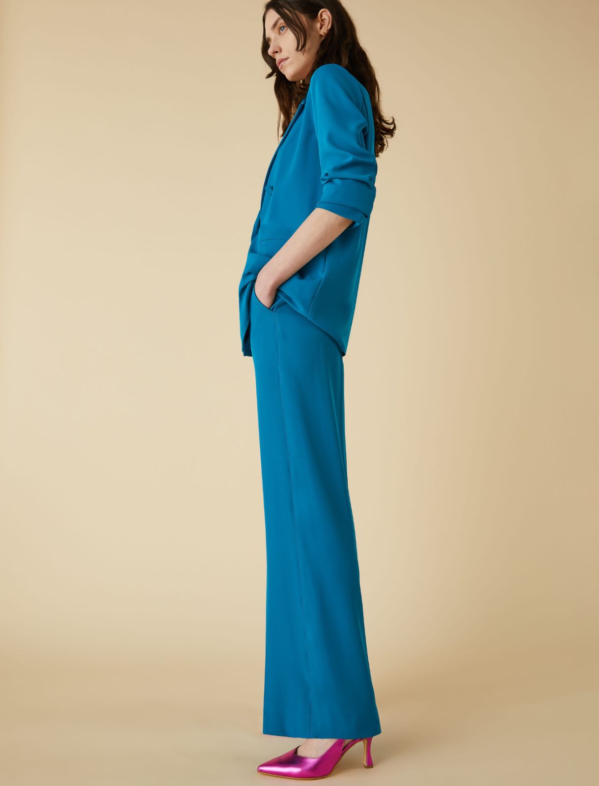 Straight-leg trousers - Turquoise - Marella - 3