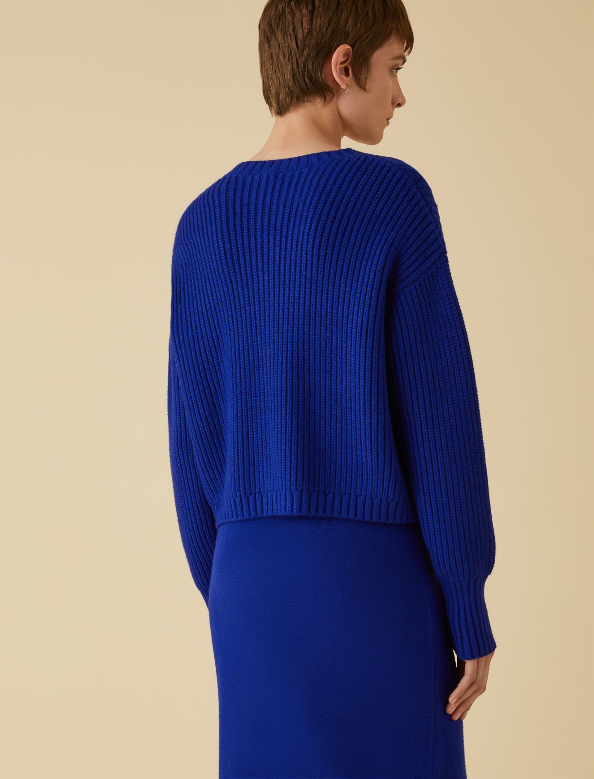 Cropped sweater - Cornflower blue - Marella - 2