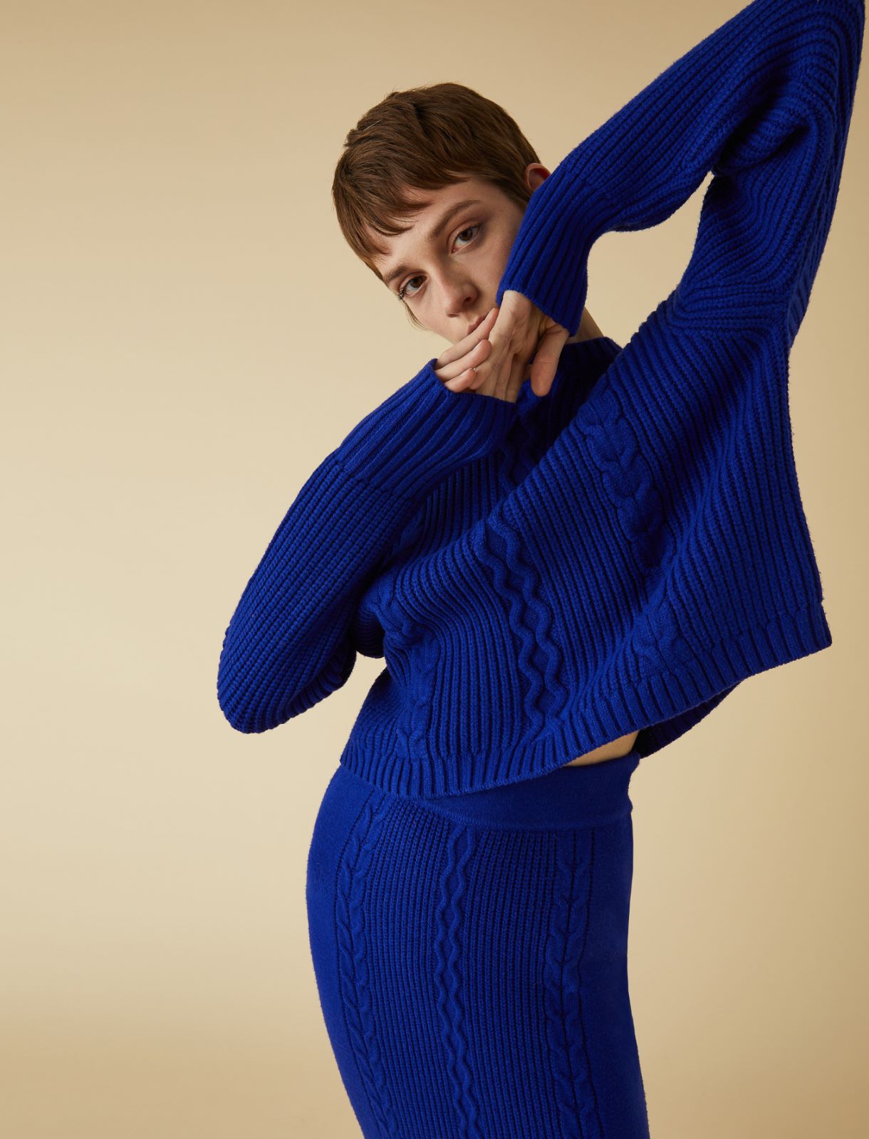 Cropped sweater - Cornflower blue - Marella - 3