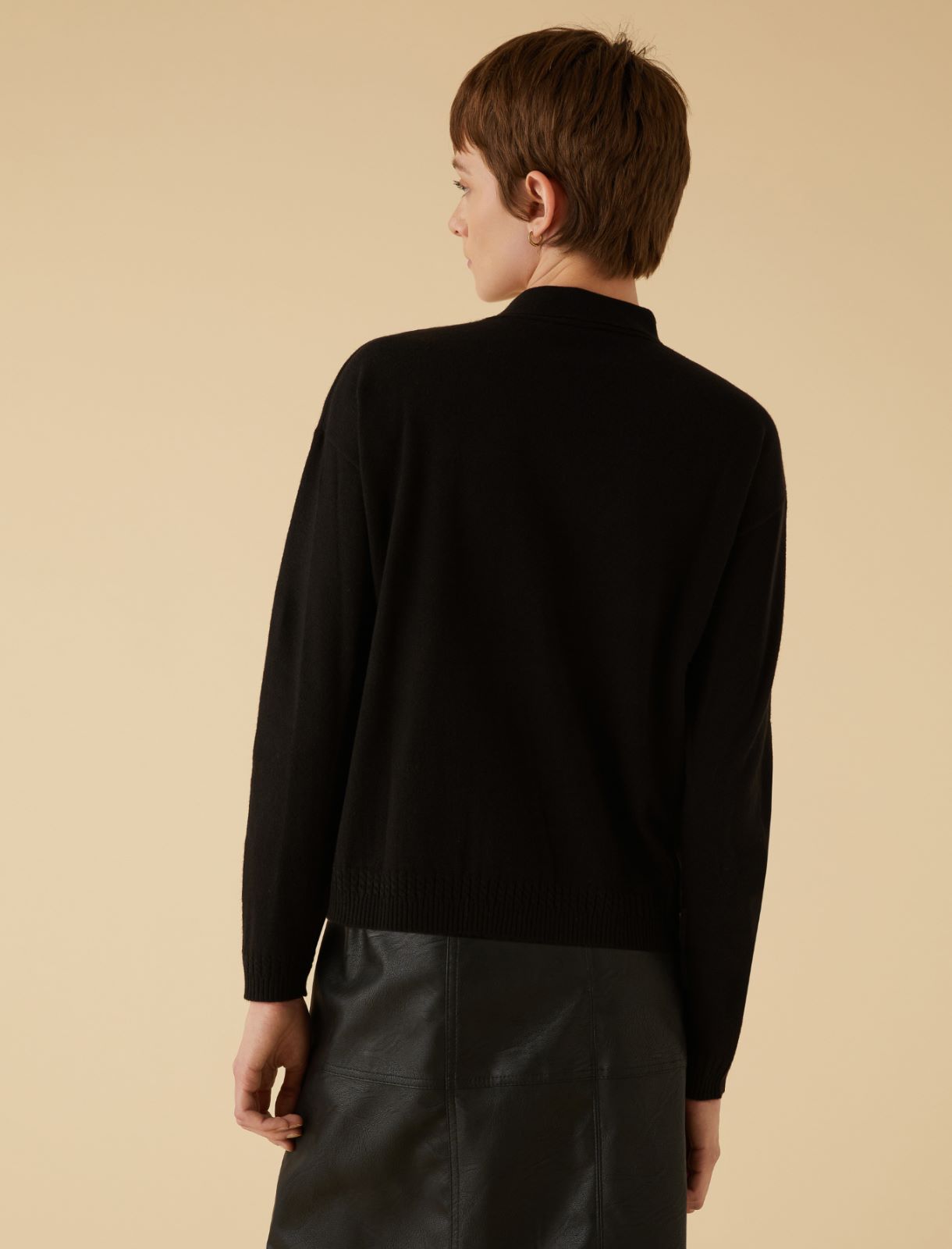 Neckerchief-adorned sweater - Black - Marella - 2