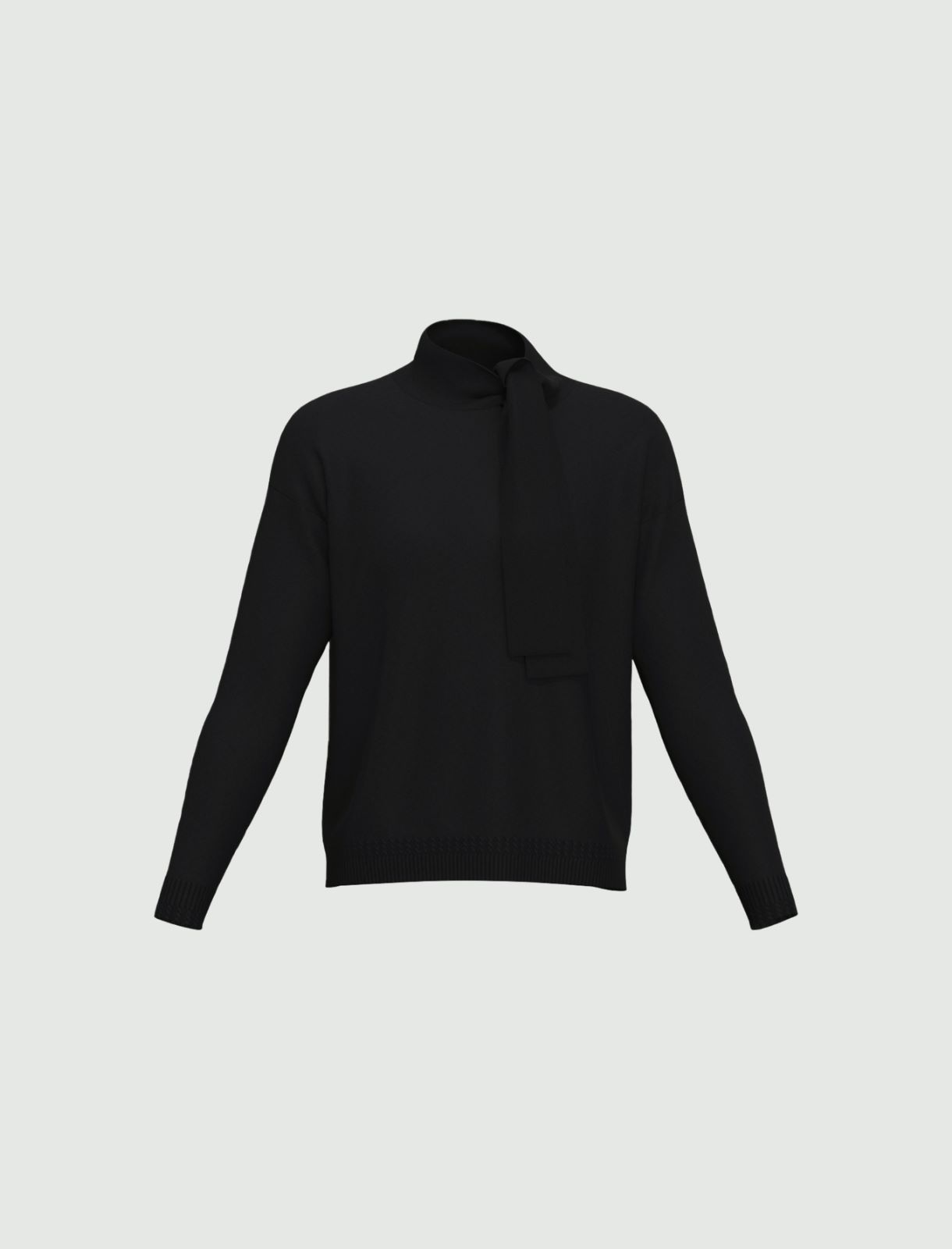 Neckerchief-adorned sweater - Black - Marella - 4