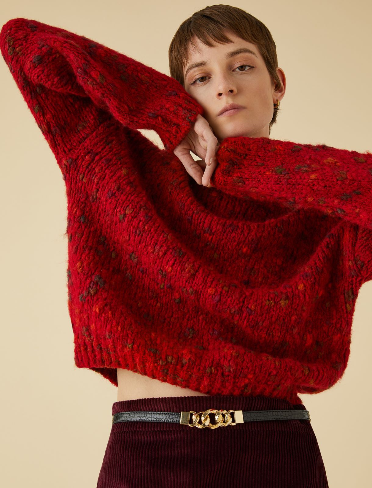 Patterned sweater - Sour cherry - Marella - 3