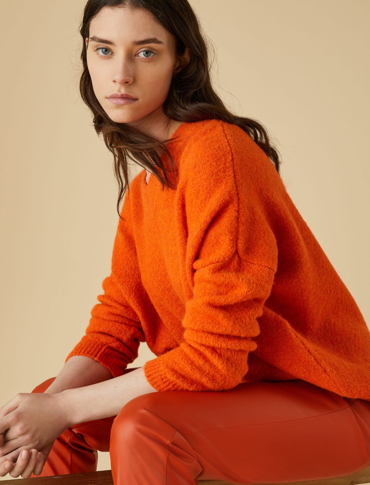 V-neck sweater - Orange - Marella - 3