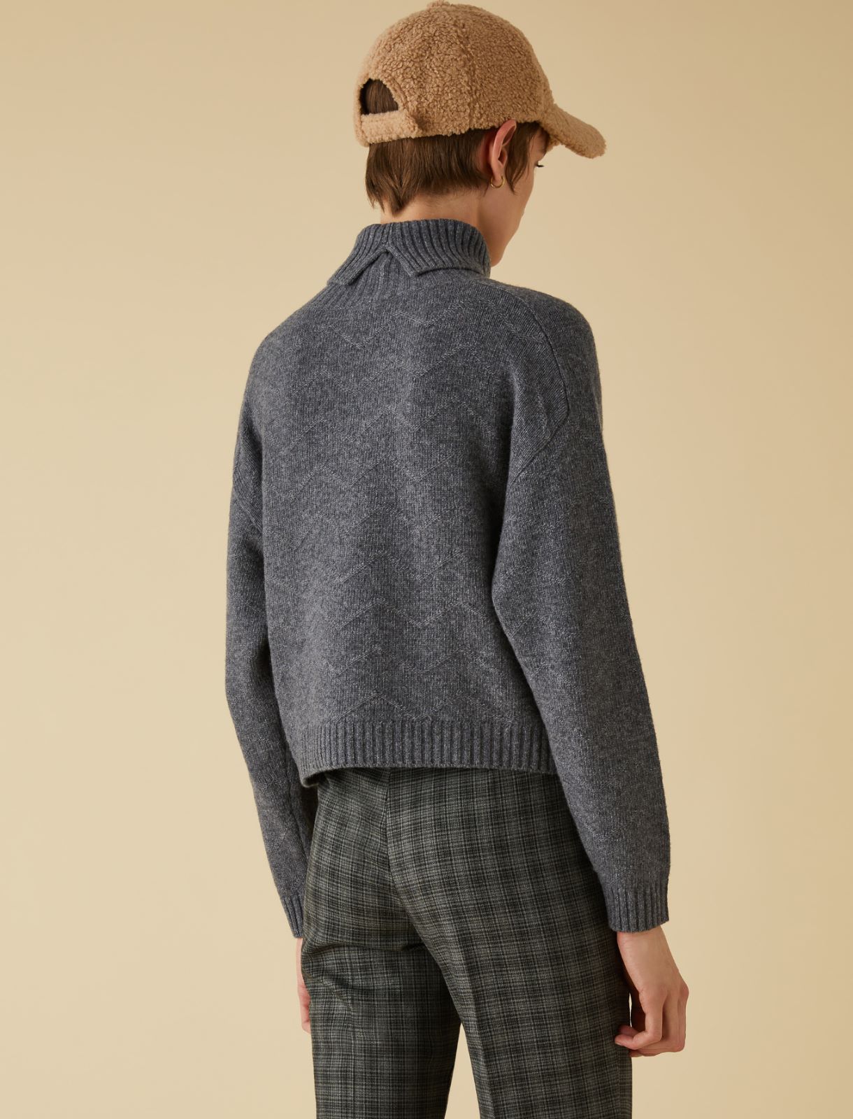 Cropped sweater - Medium grey - Marella - 2