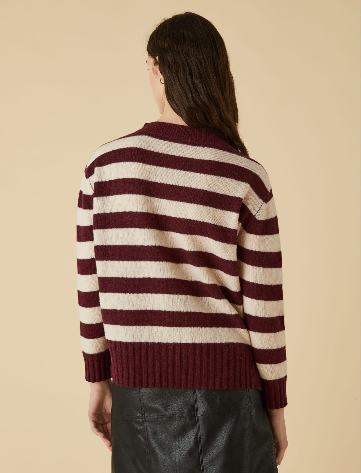 Cable-knit sweater - Bordeaux - Marella - 2