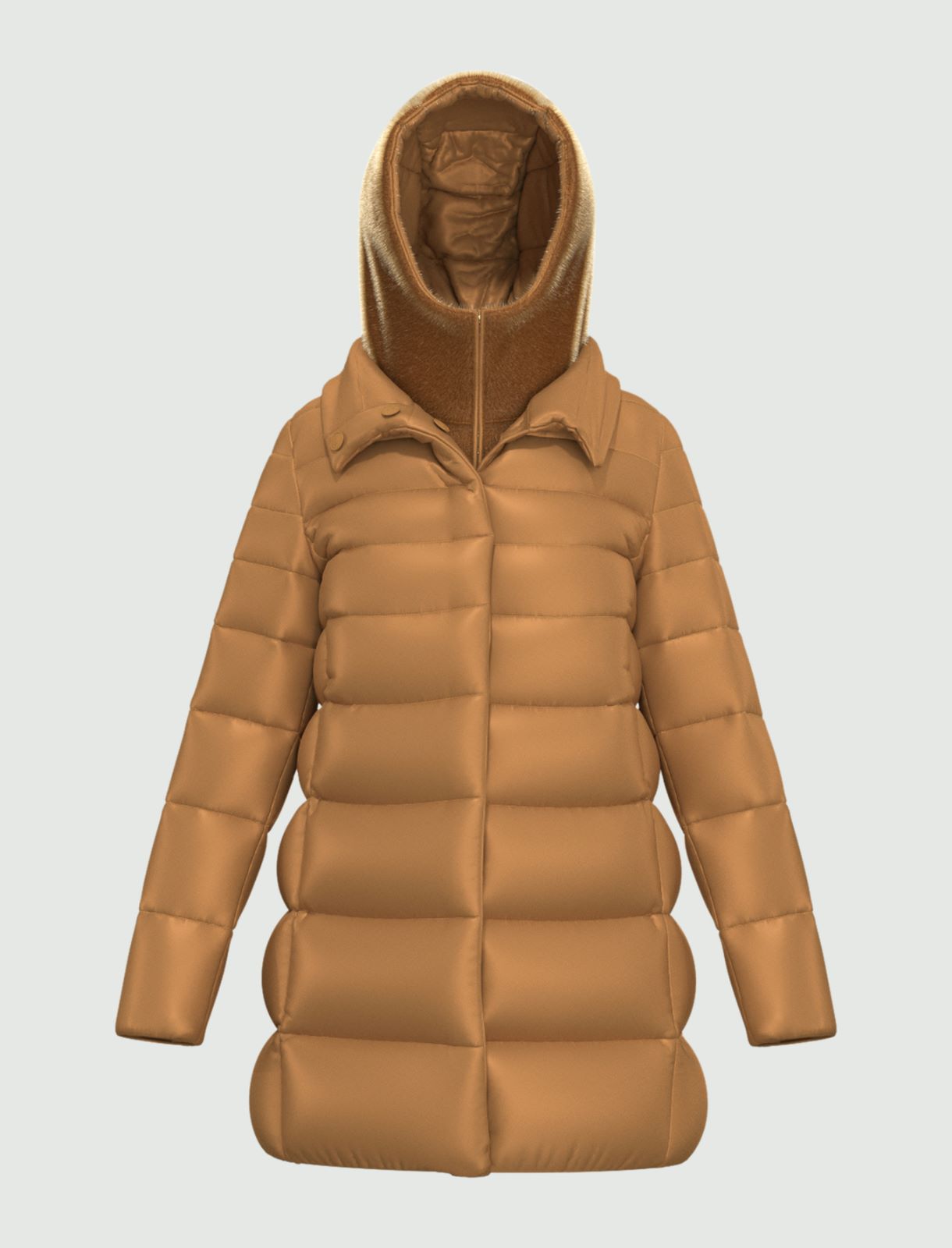 Hooded down jacket - Camel - Marella - 5