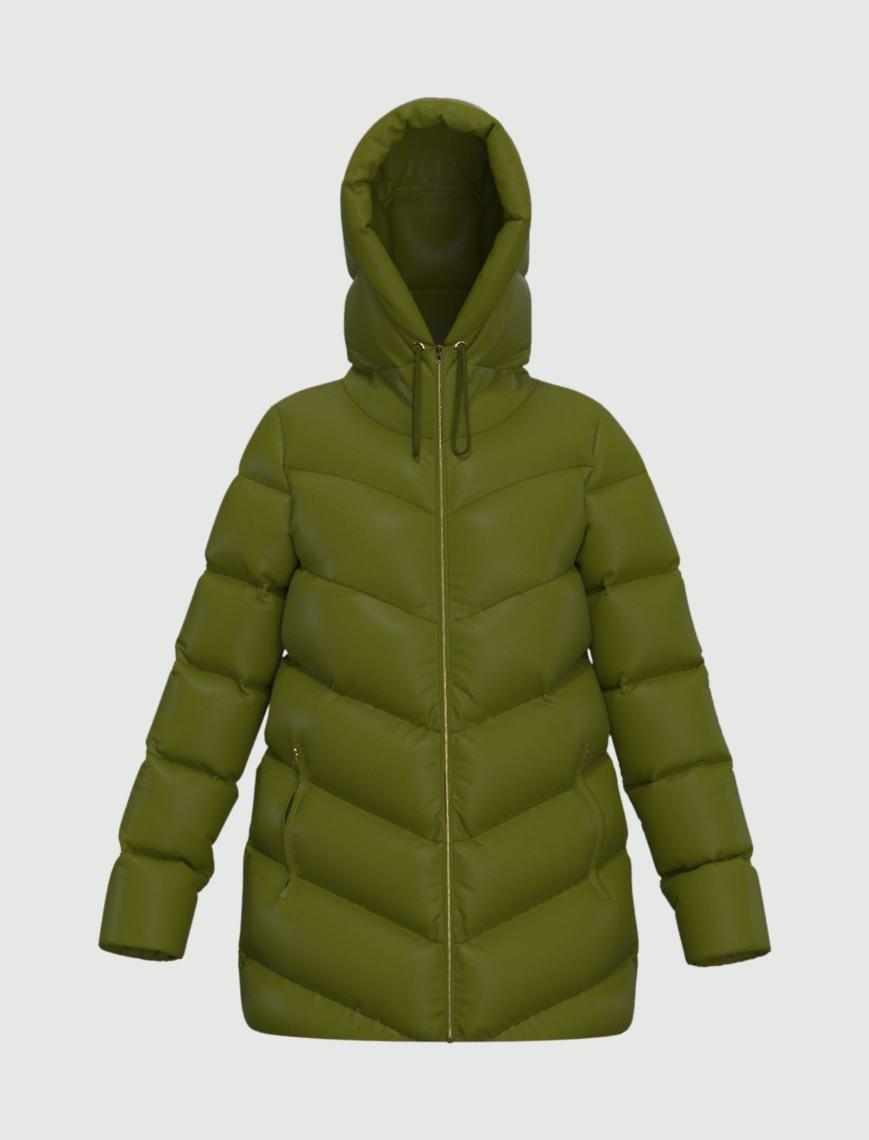 Hooded down jacket - Olive - Marella - 4