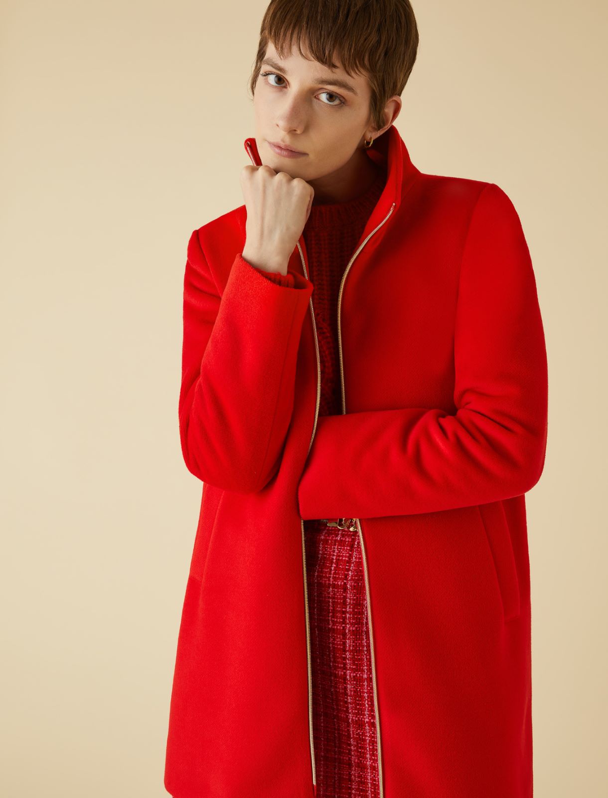 Cloth coat - Red - Marella - 4