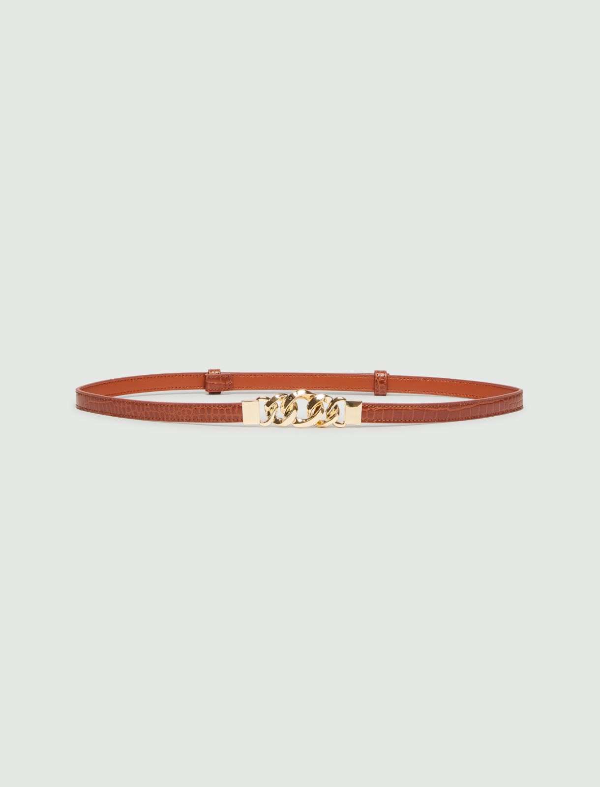 Chain-embellished belt - Tobacco - Marella