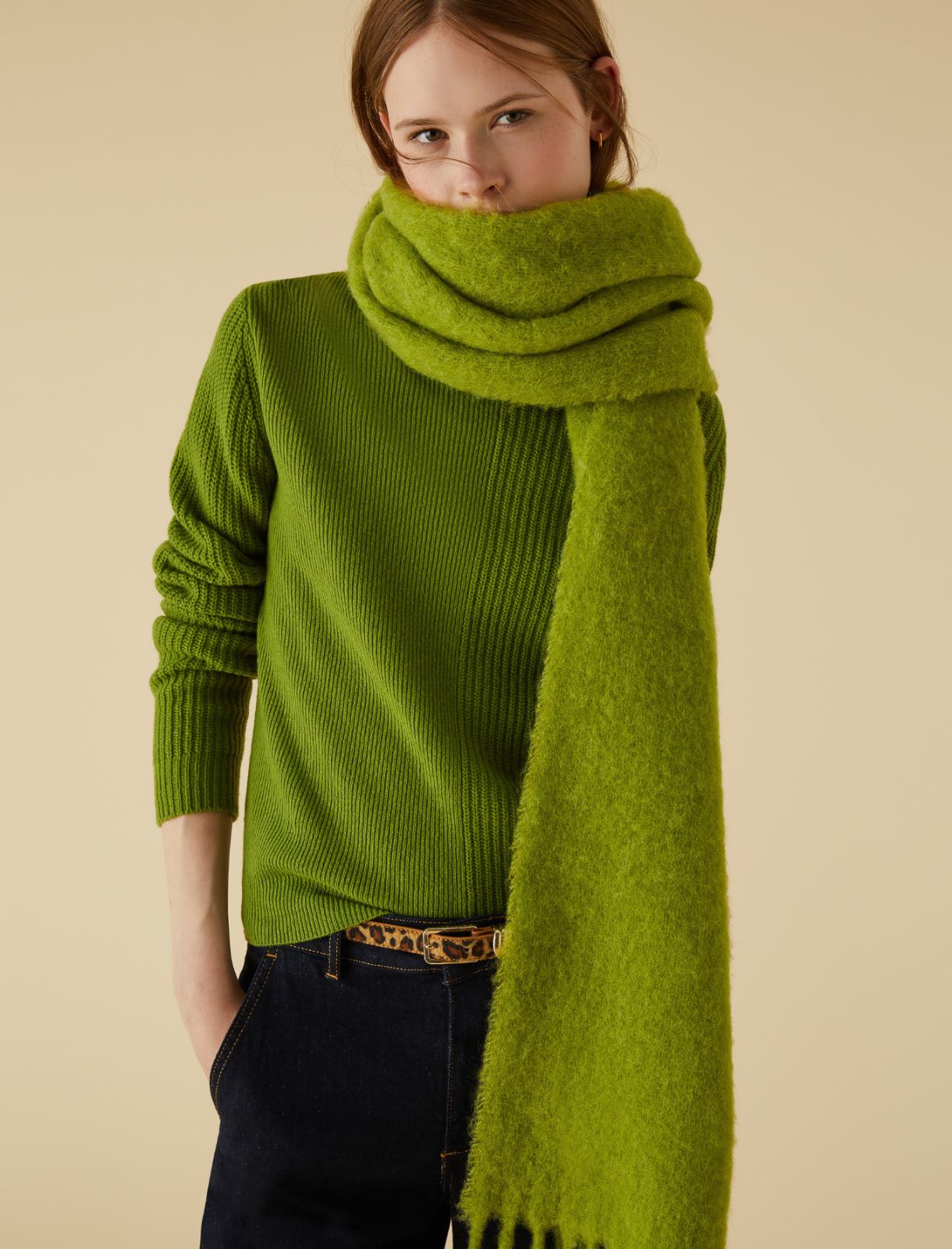Fringed scarf - Green - Marella - 3
