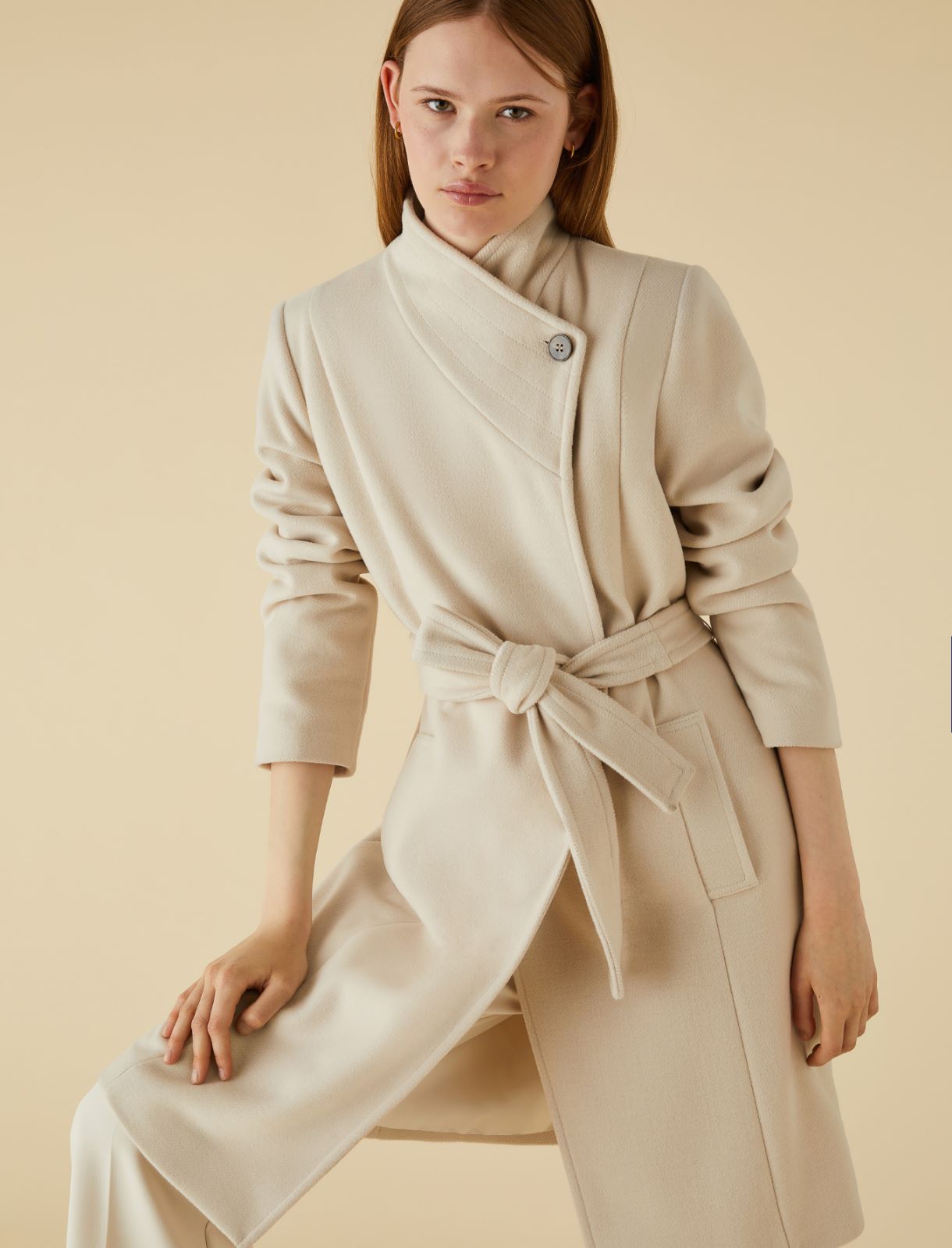 Cloth coat - Cream - Marella - 3