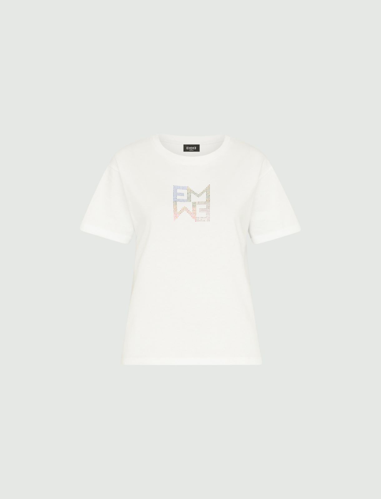 Rhinestone T-shirt - White - Marella - 4