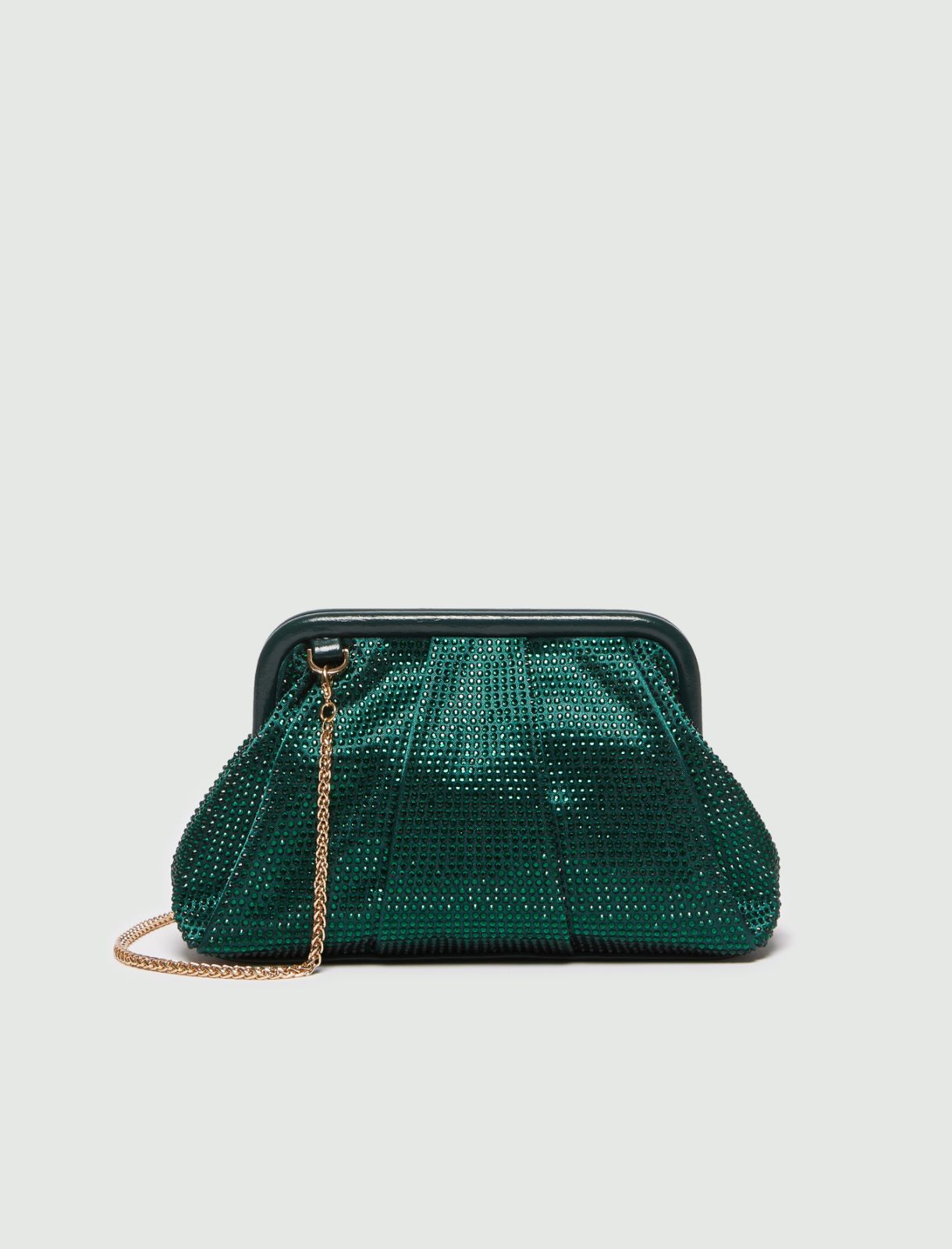 waterfall Cloud roller Rhinestone clutch bag, green | Marella