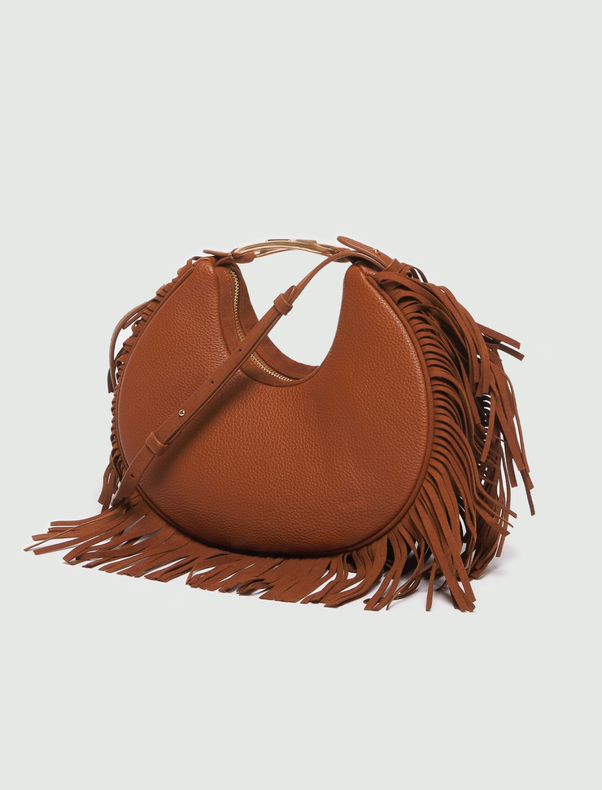 Small bag with fringes - Tobacco - Marella - 2