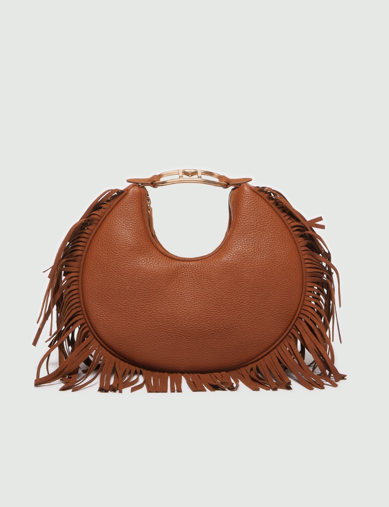 Small bag with fringes - Tobacco - Marella