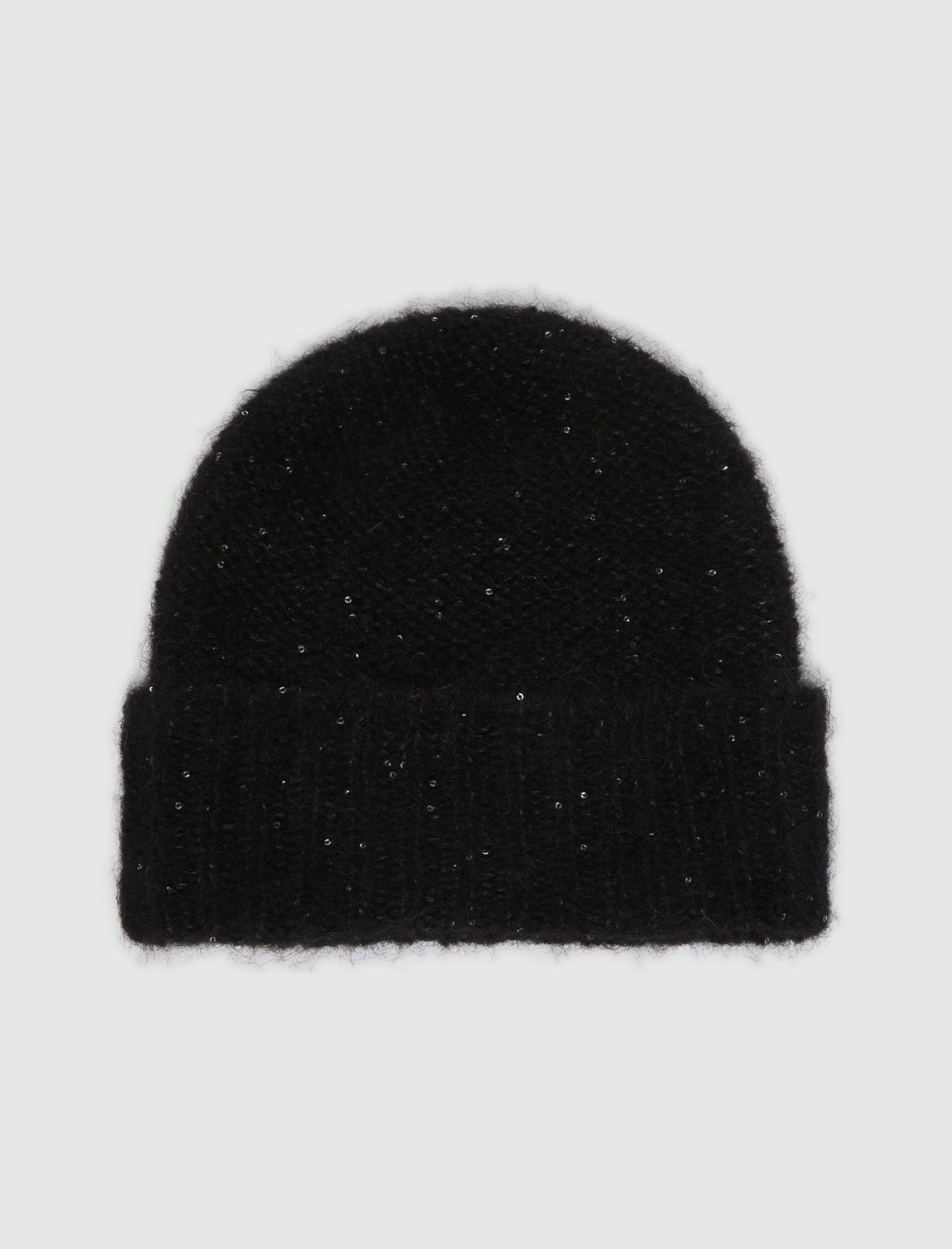 Sequin beanie hat - Black - Marella
