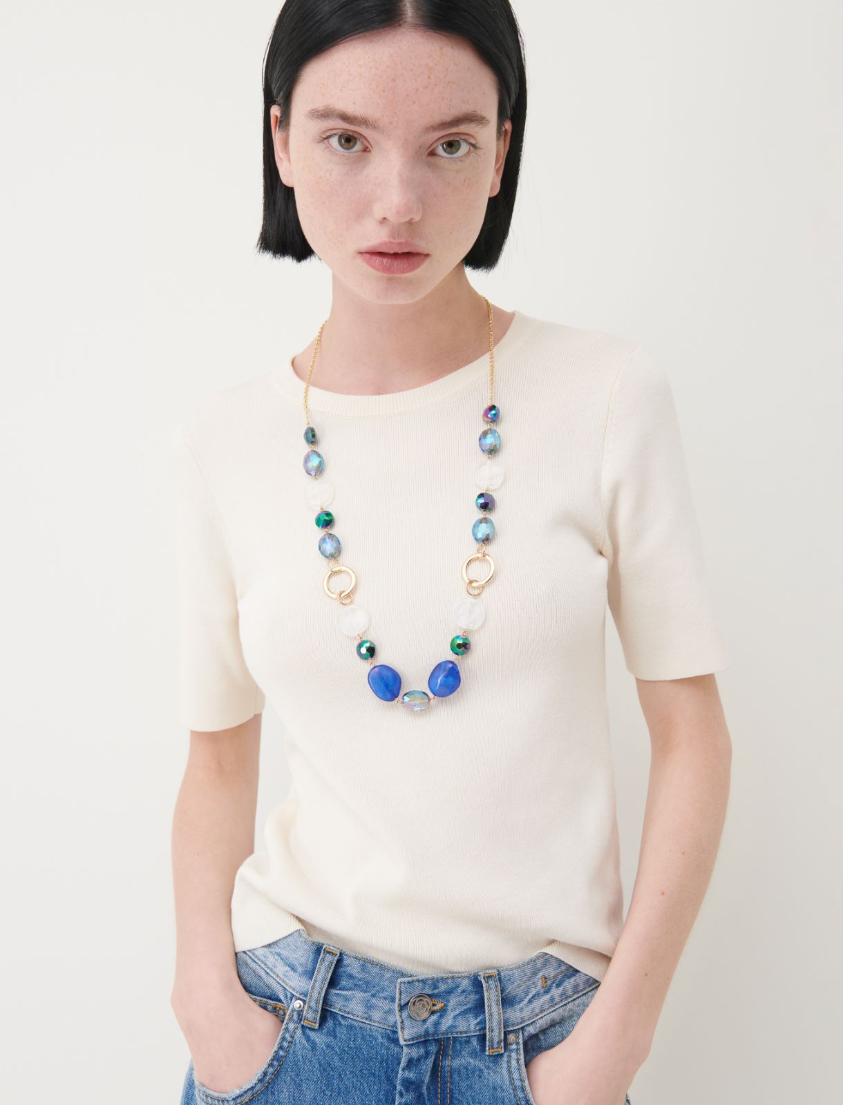 Gemstone necklace - Light blue - Marella - 3