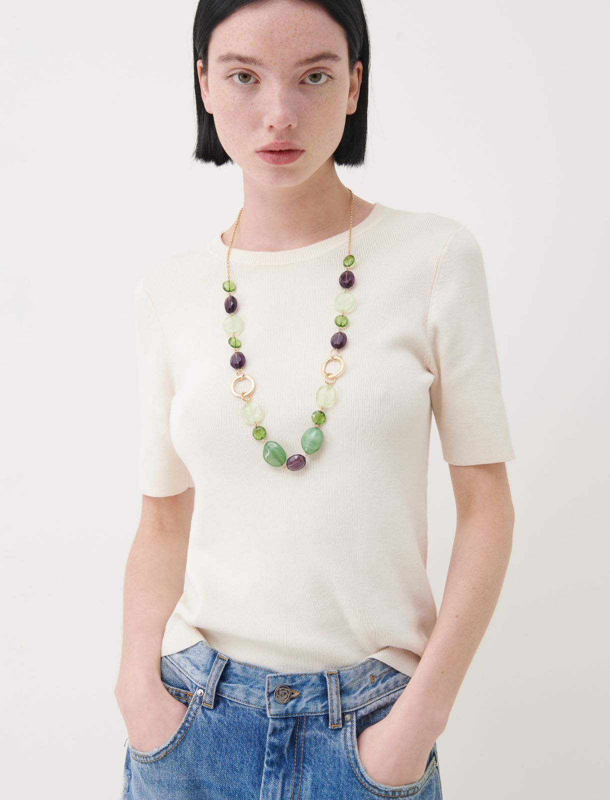 Gemstone necklace - Green - Marella - 3