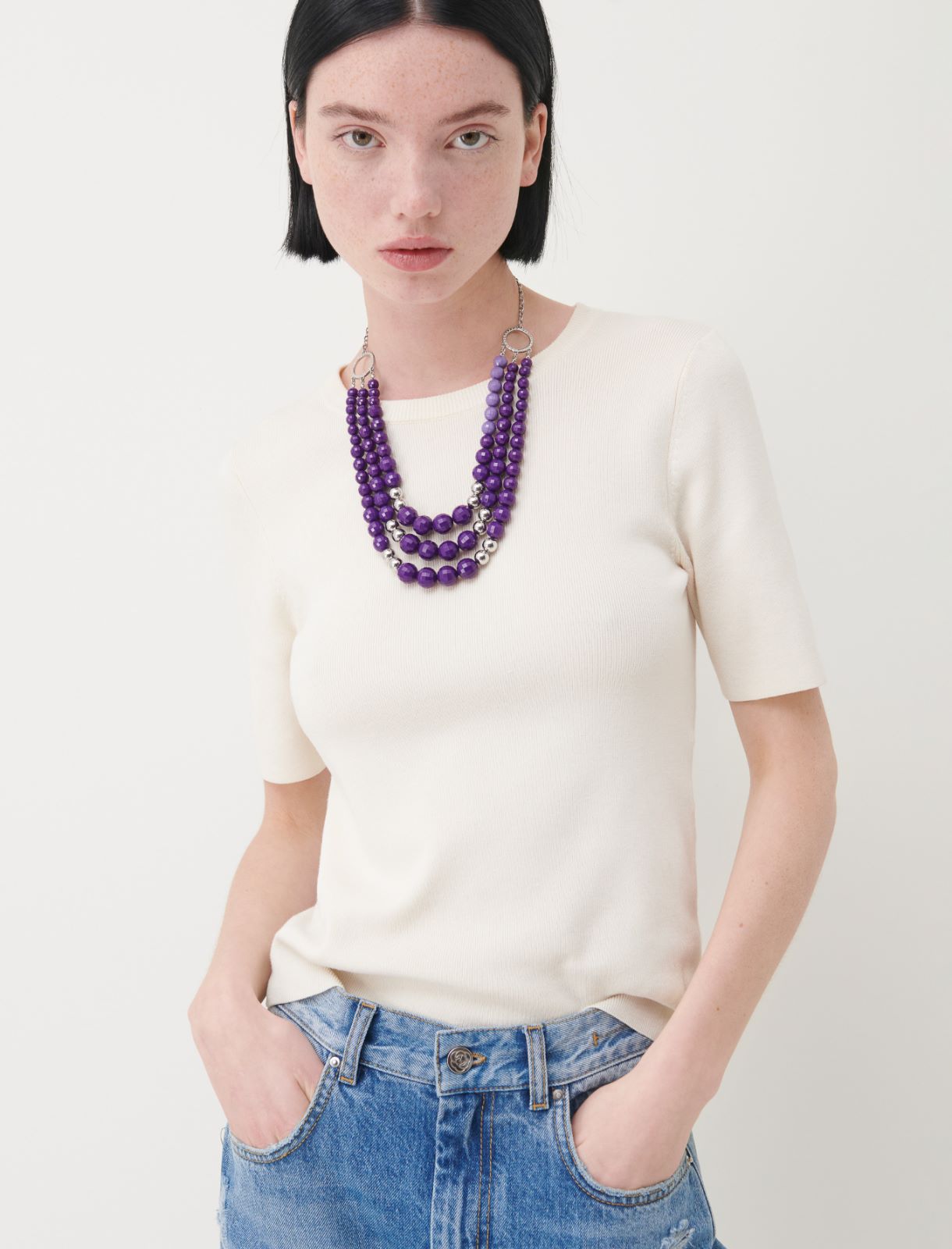 Sphere necklace - Purple - Marella - 3