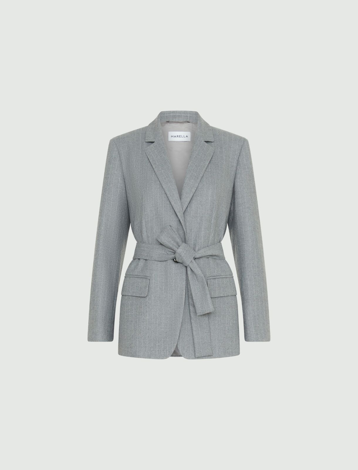 Belted blazer - Medium grey - Marella - 4