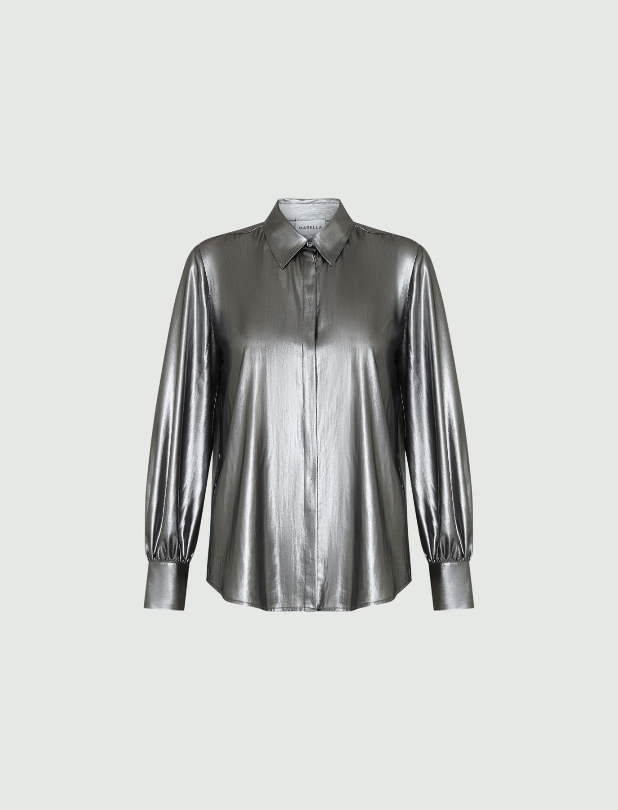 Lamé shirt - Silver - Marella - 2