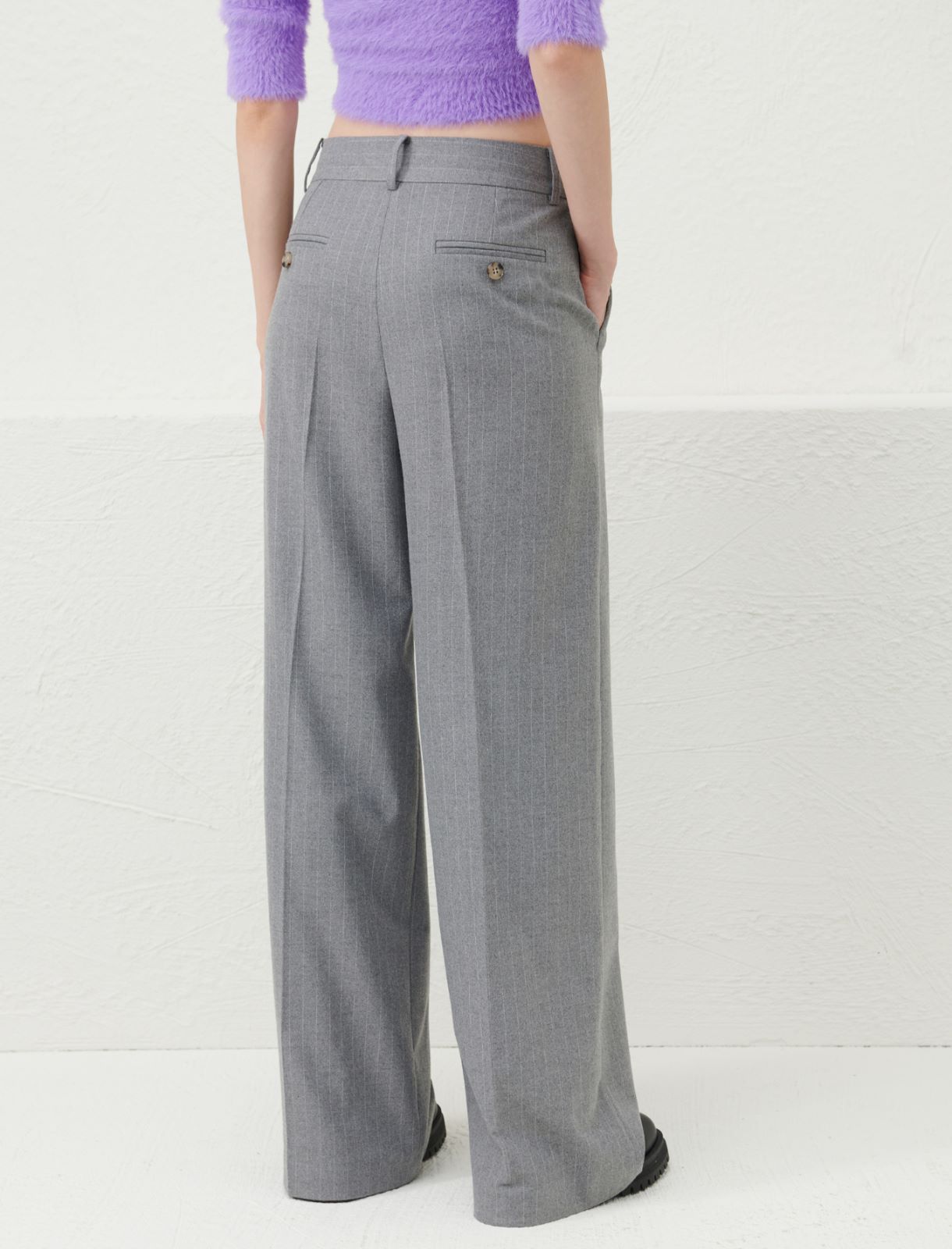 Wide-leg trousers - Medium grey - Marella - 2