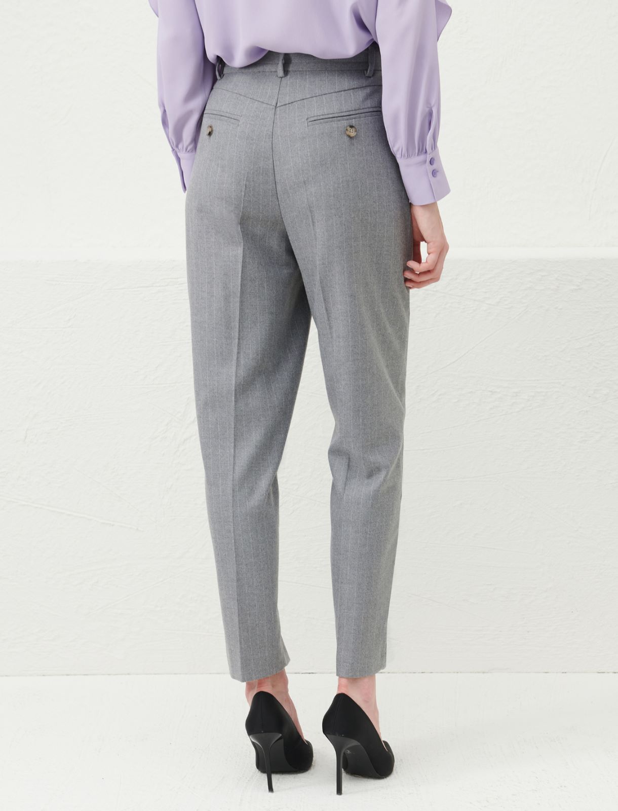 Carrot-fit trousers - Medium grey - Marella - 2