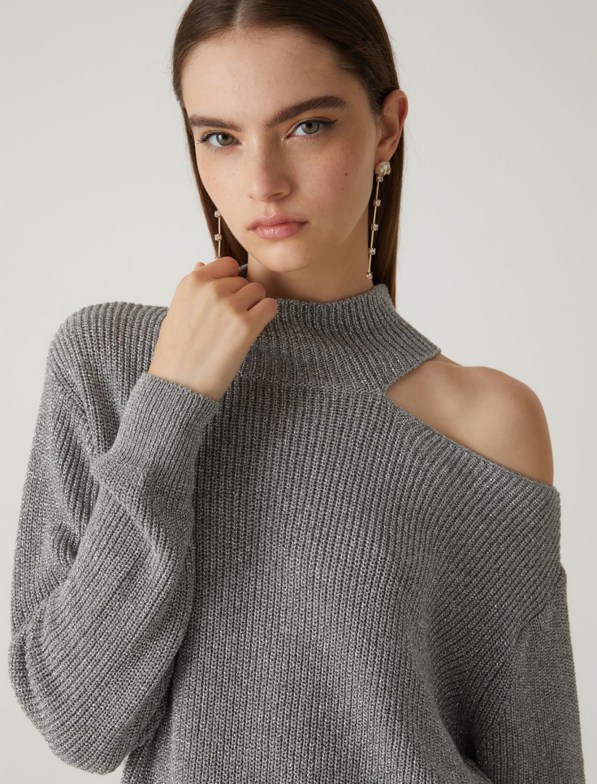 Lurex sweater - Silver - Marella - 4