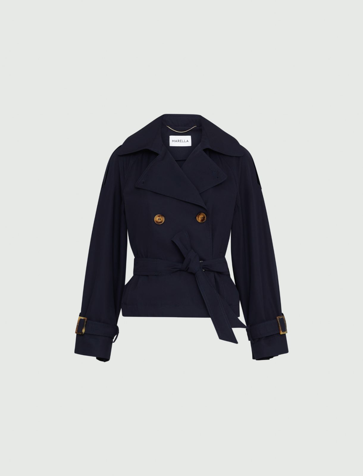 Cropped trench coat - Navy - Marella - 5