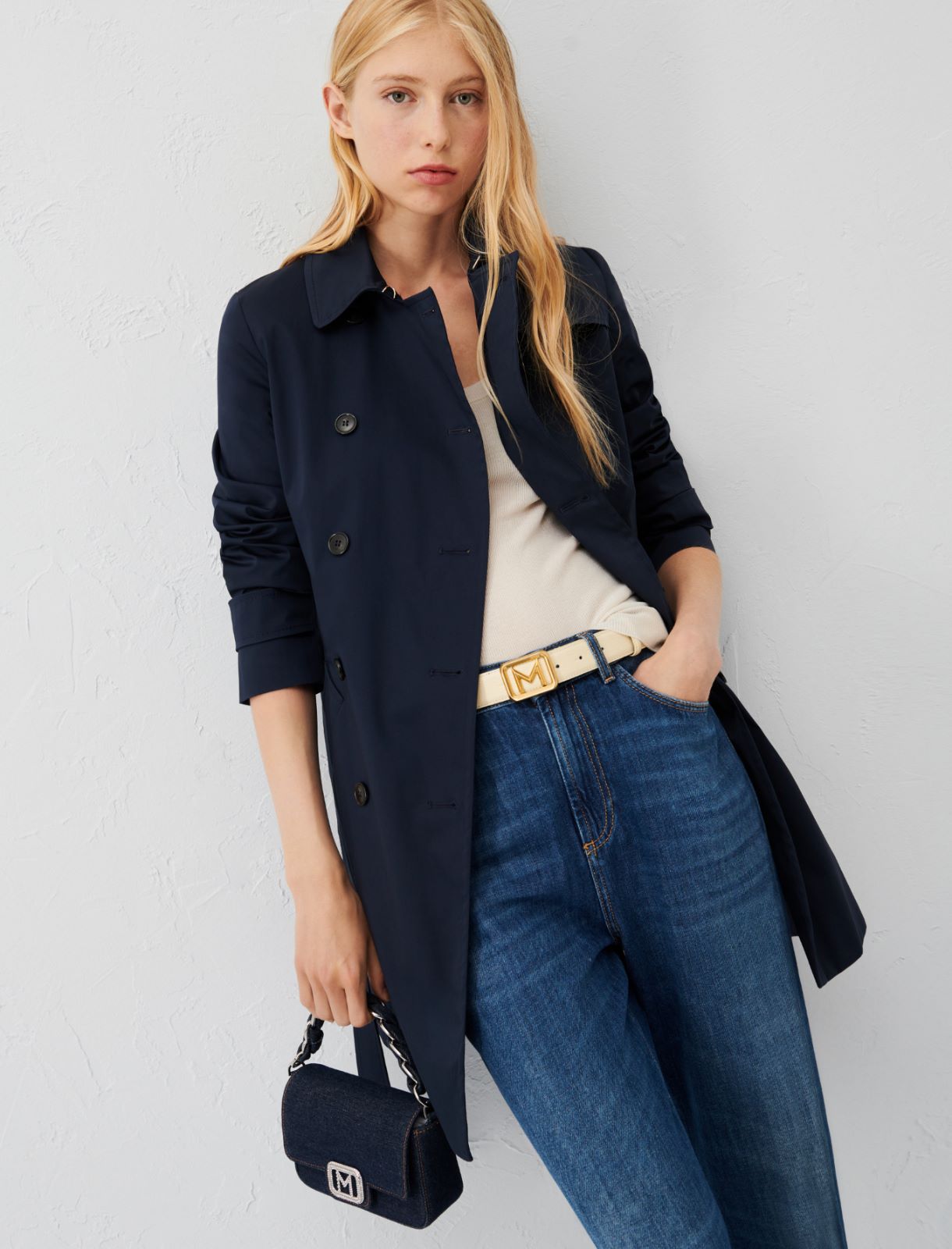 Double-breasted trench coat, navy | Marella