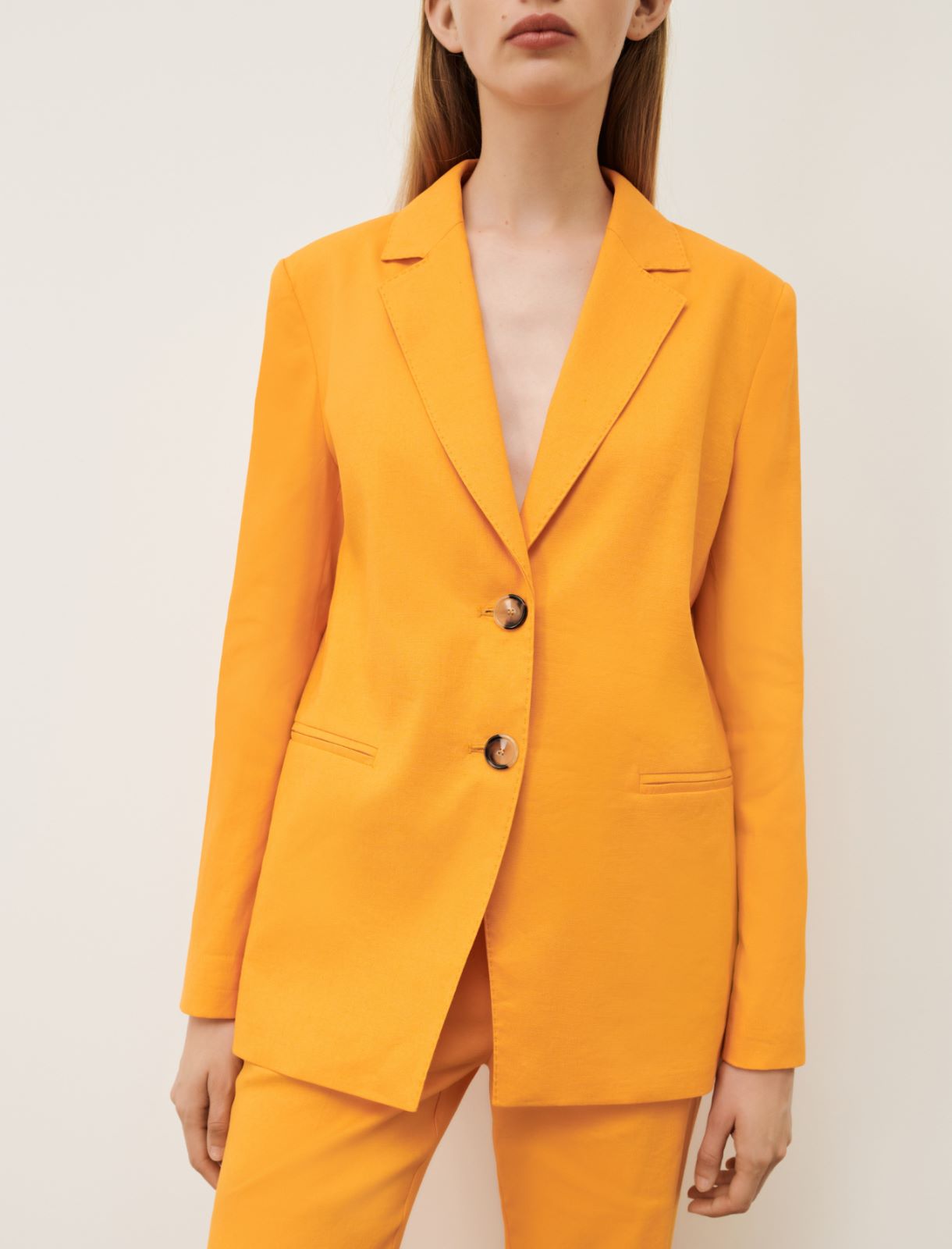 Linen-blend blazer, orange | Marella