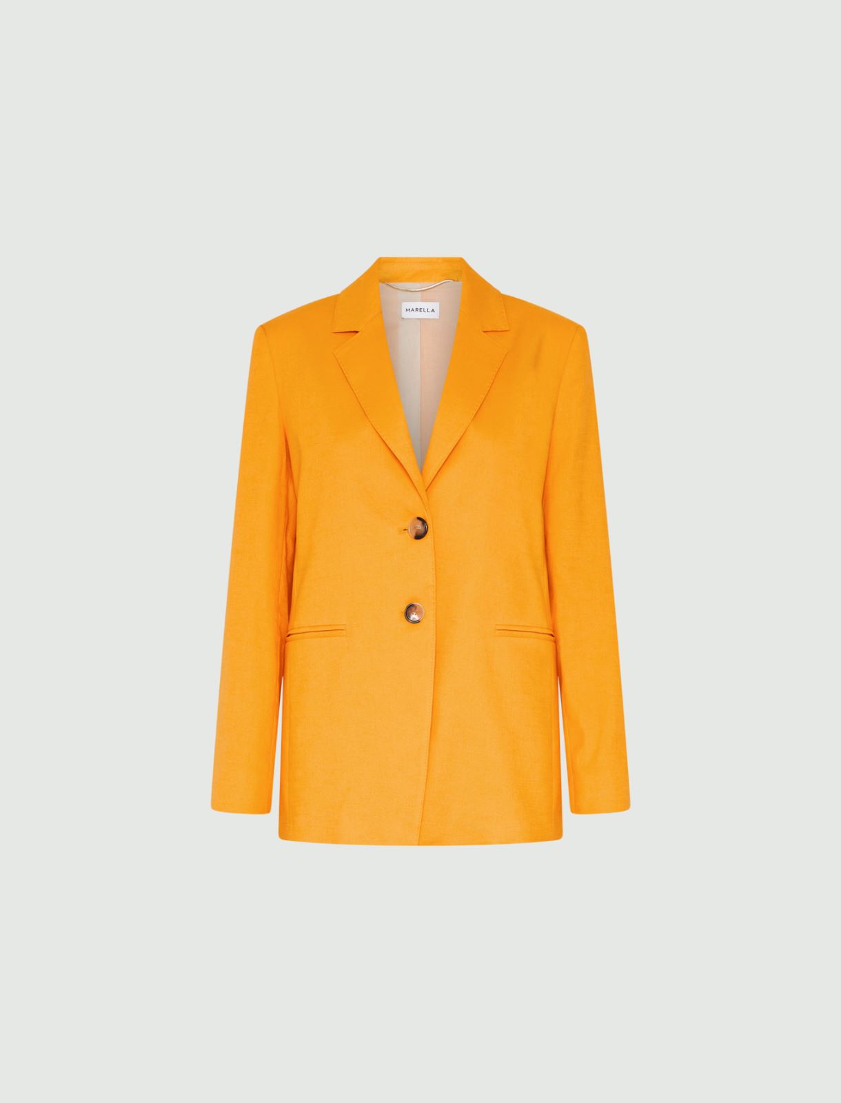 Linen-blend blazer - Orange - Marella - 5