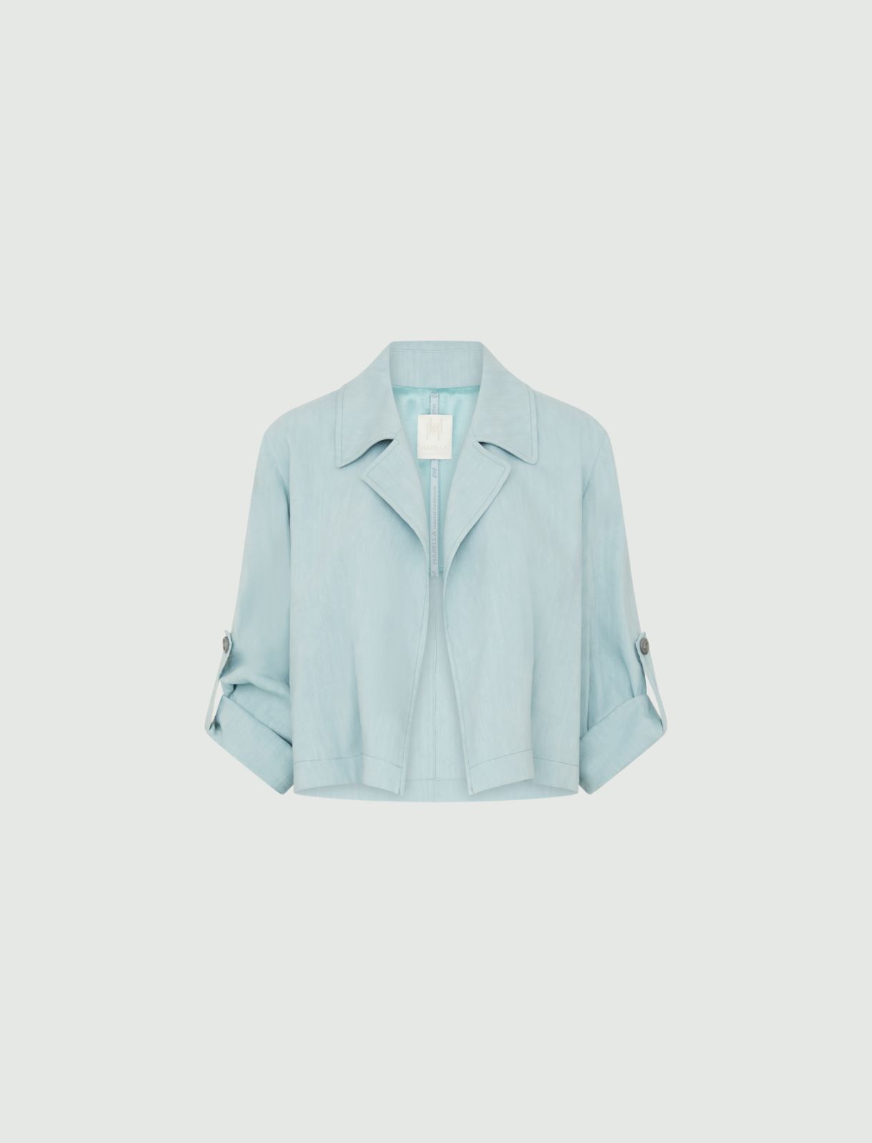 Linen-blend jacket - Sky-blue - Marella - 2