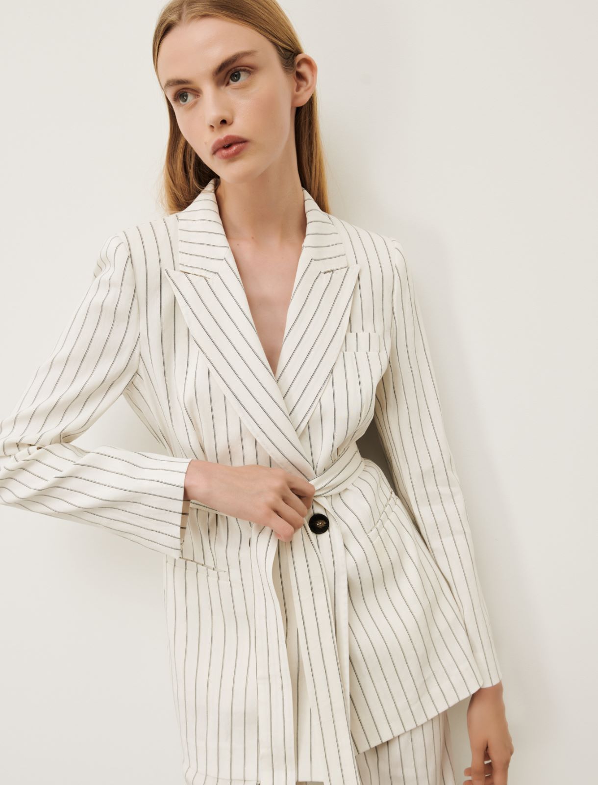 Belted blazer, white | Marella