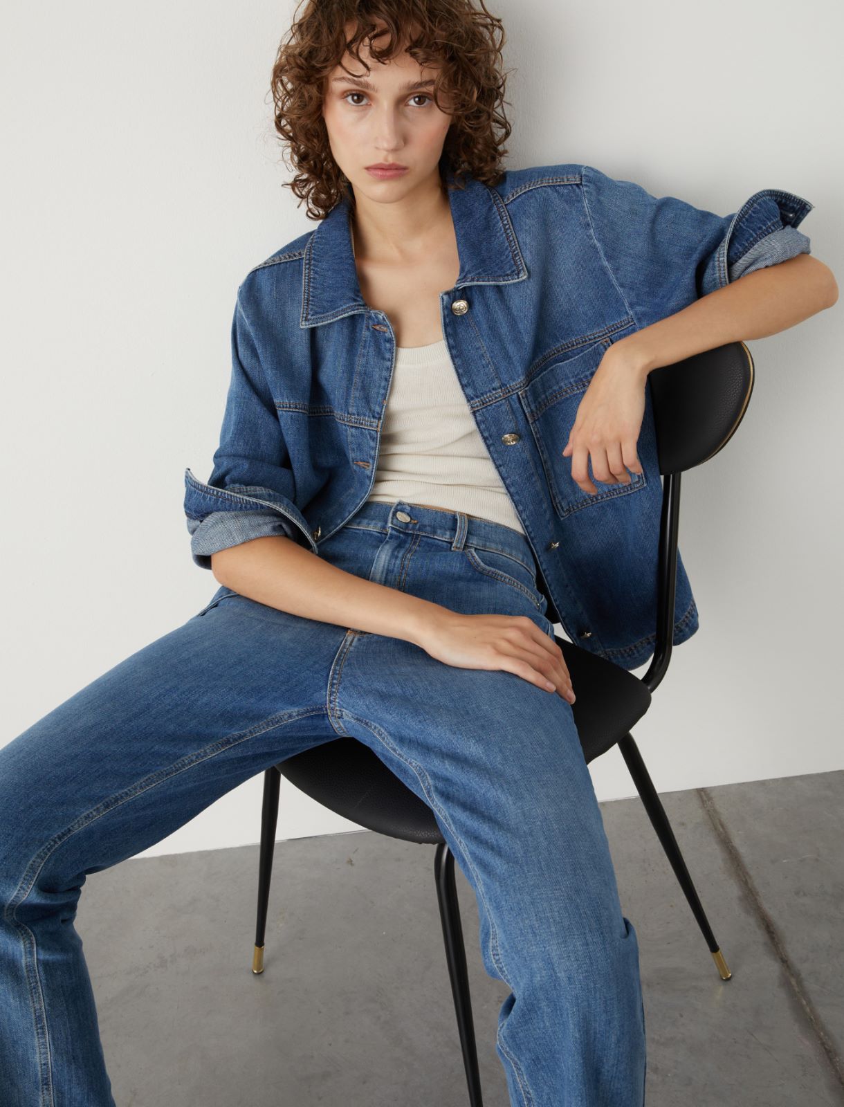 Veste-chemise en denim - Bleu jeans - Marella - 3