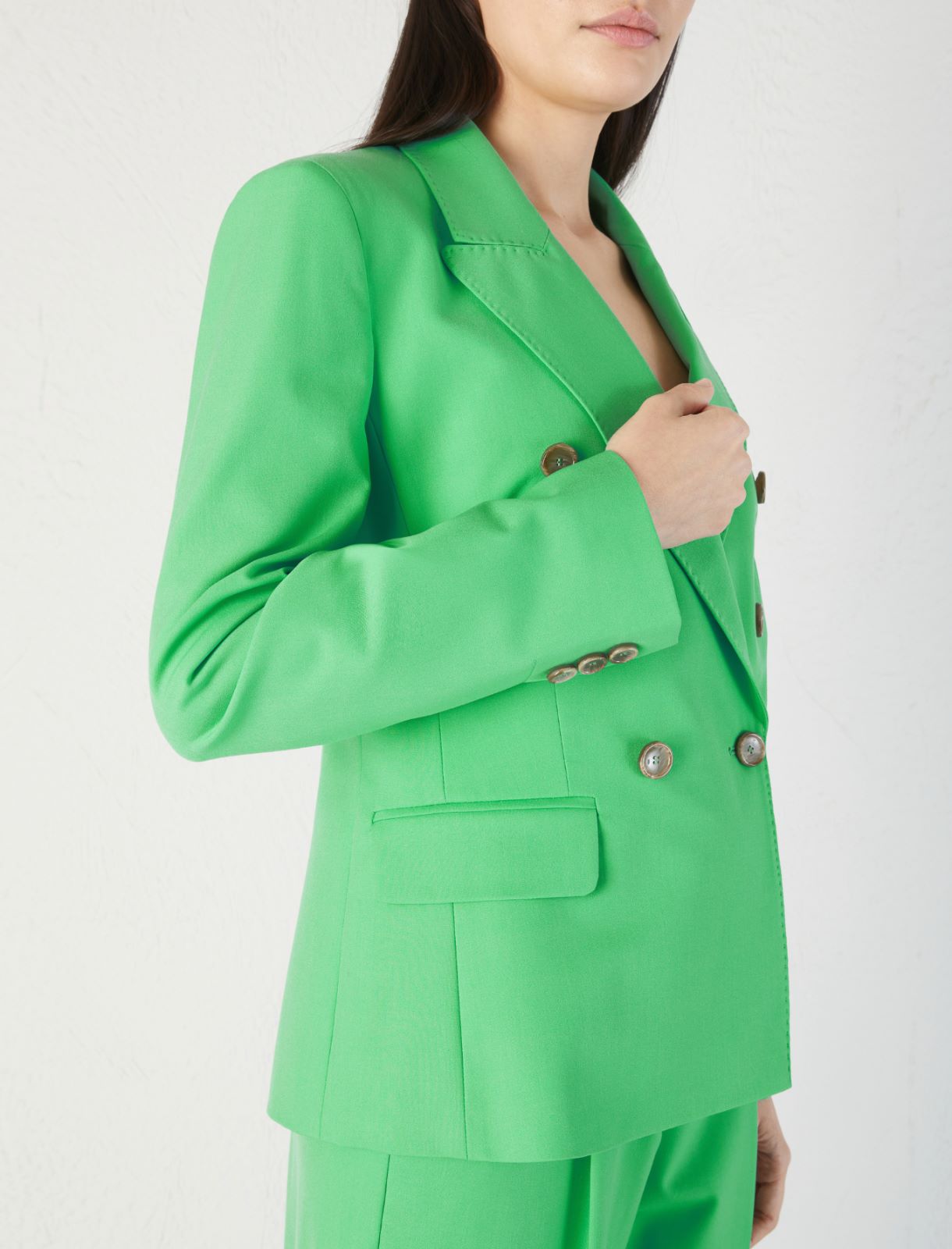 Double-breasted blazer - Bright green - Marella - 4