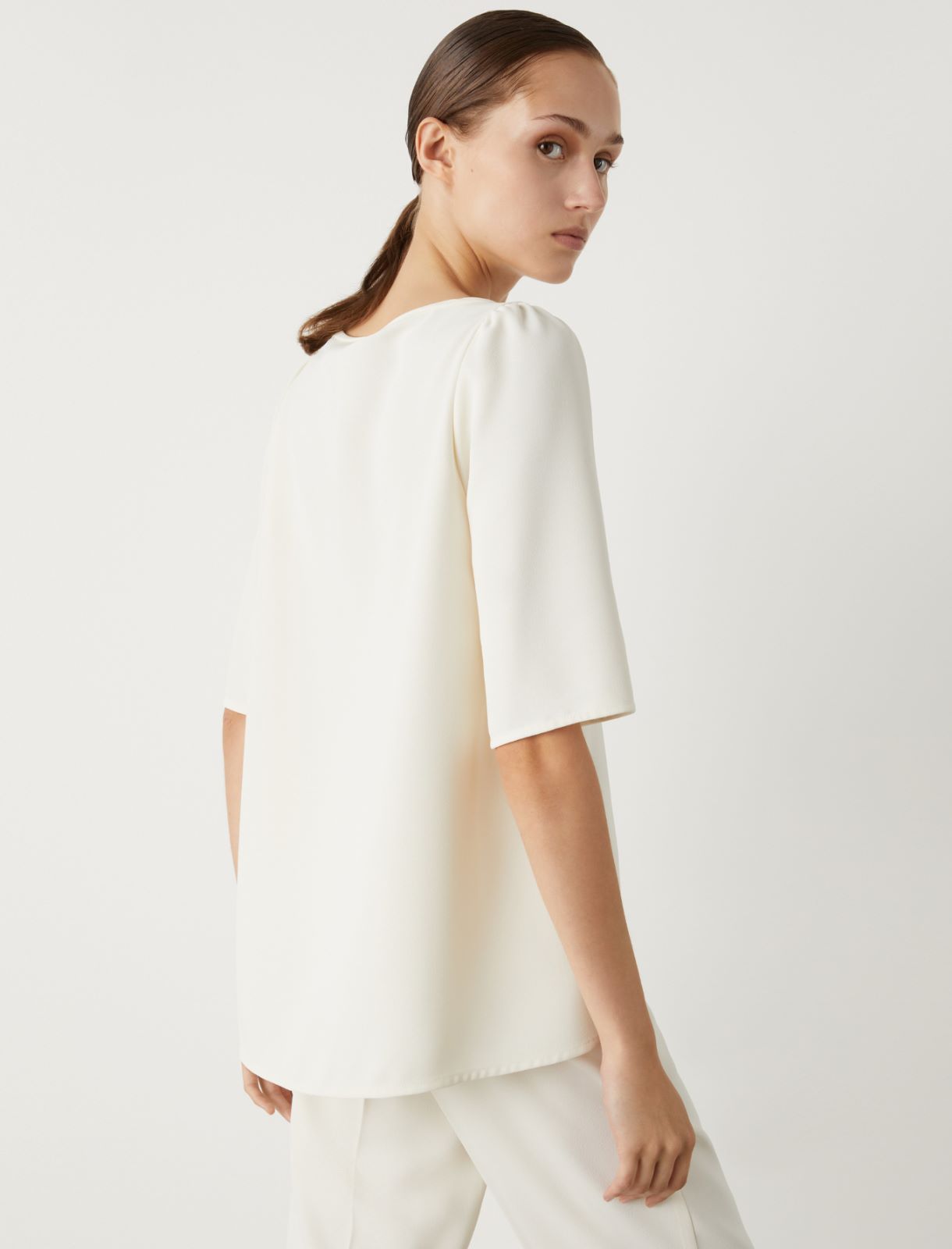 Crepe blouse - Wool white - Marella - 2